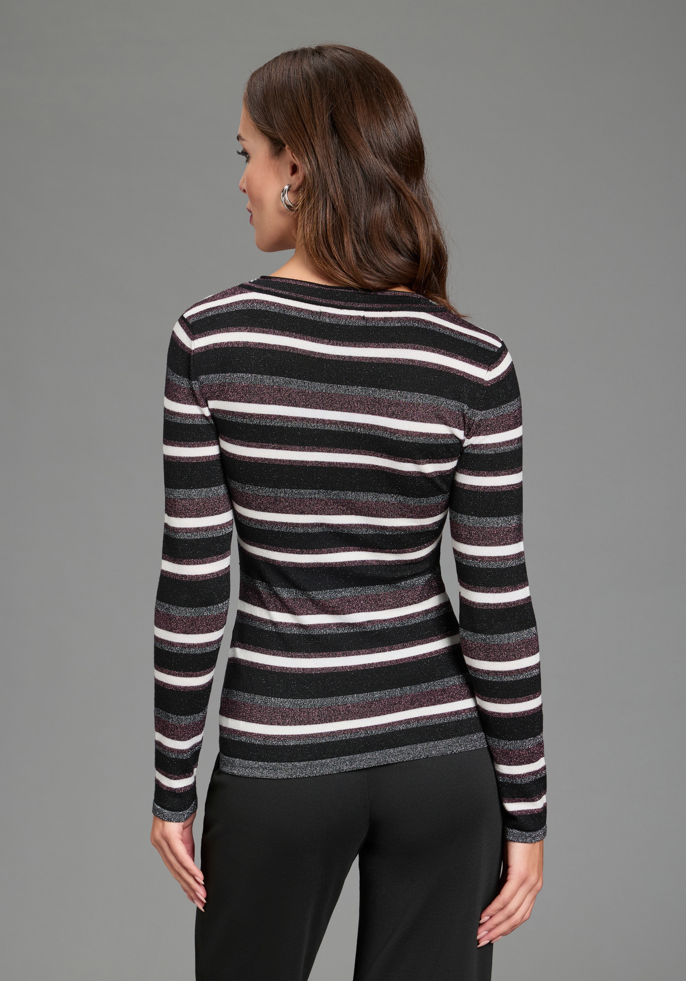 Melrose V-Ausschnitt-Pullover mit weichem Glitzergarn und Pailletten-Details