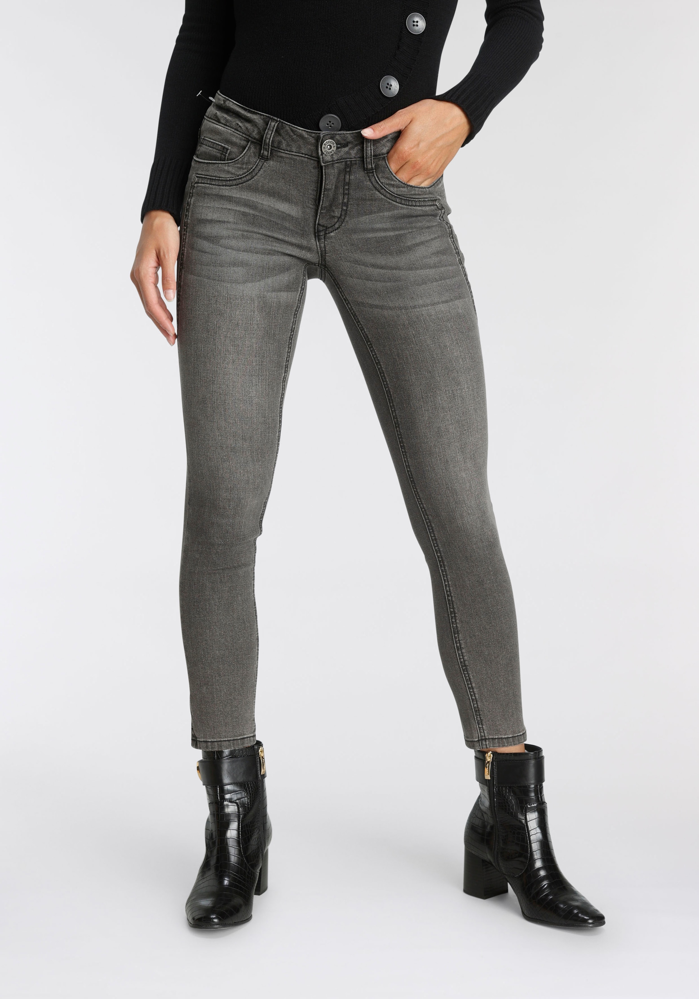 Skinny-fit-Jeans »mit Keileinsätzen«, Low Waist