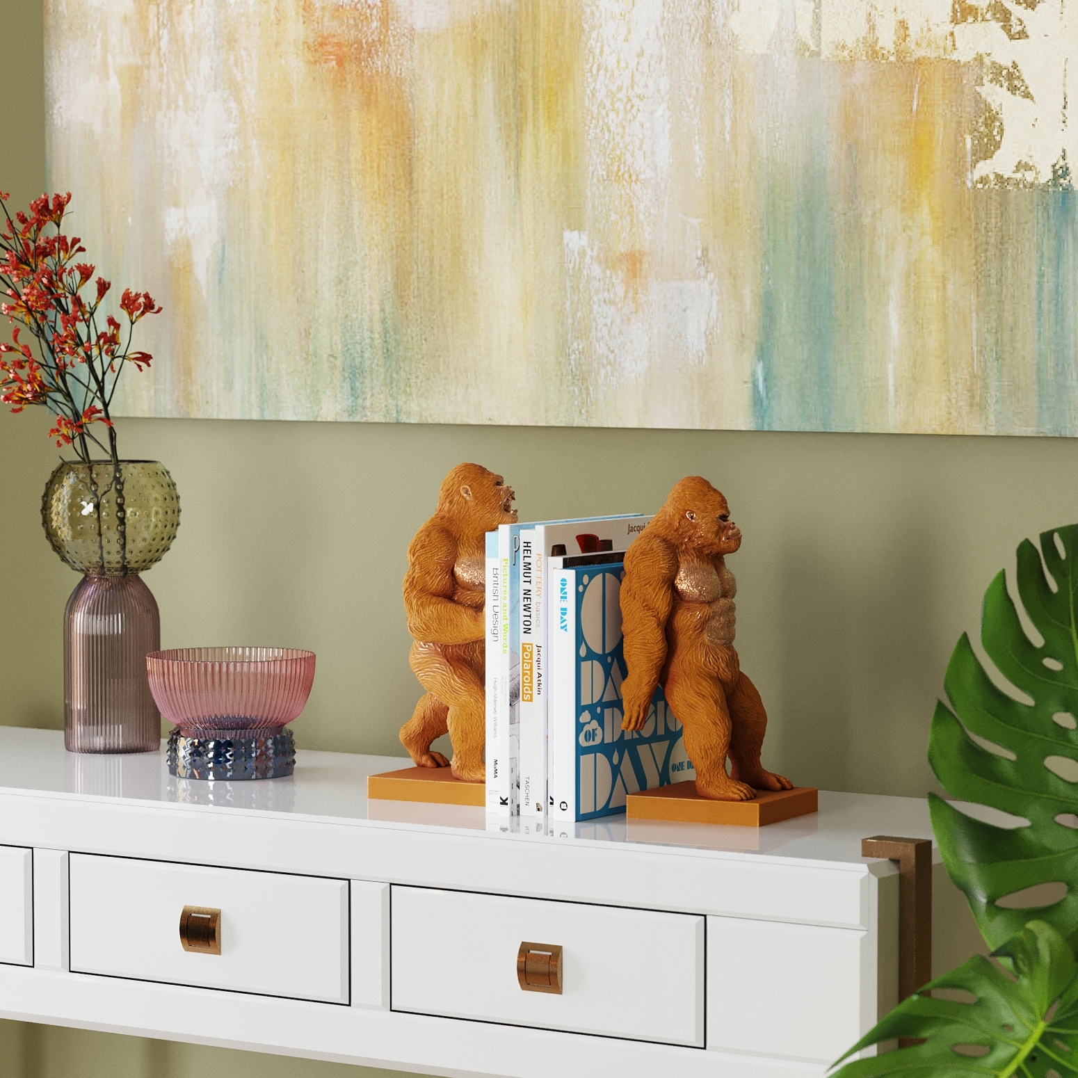 Kare Design Buchstütze »Gorilla Orange« aus Polyresin
