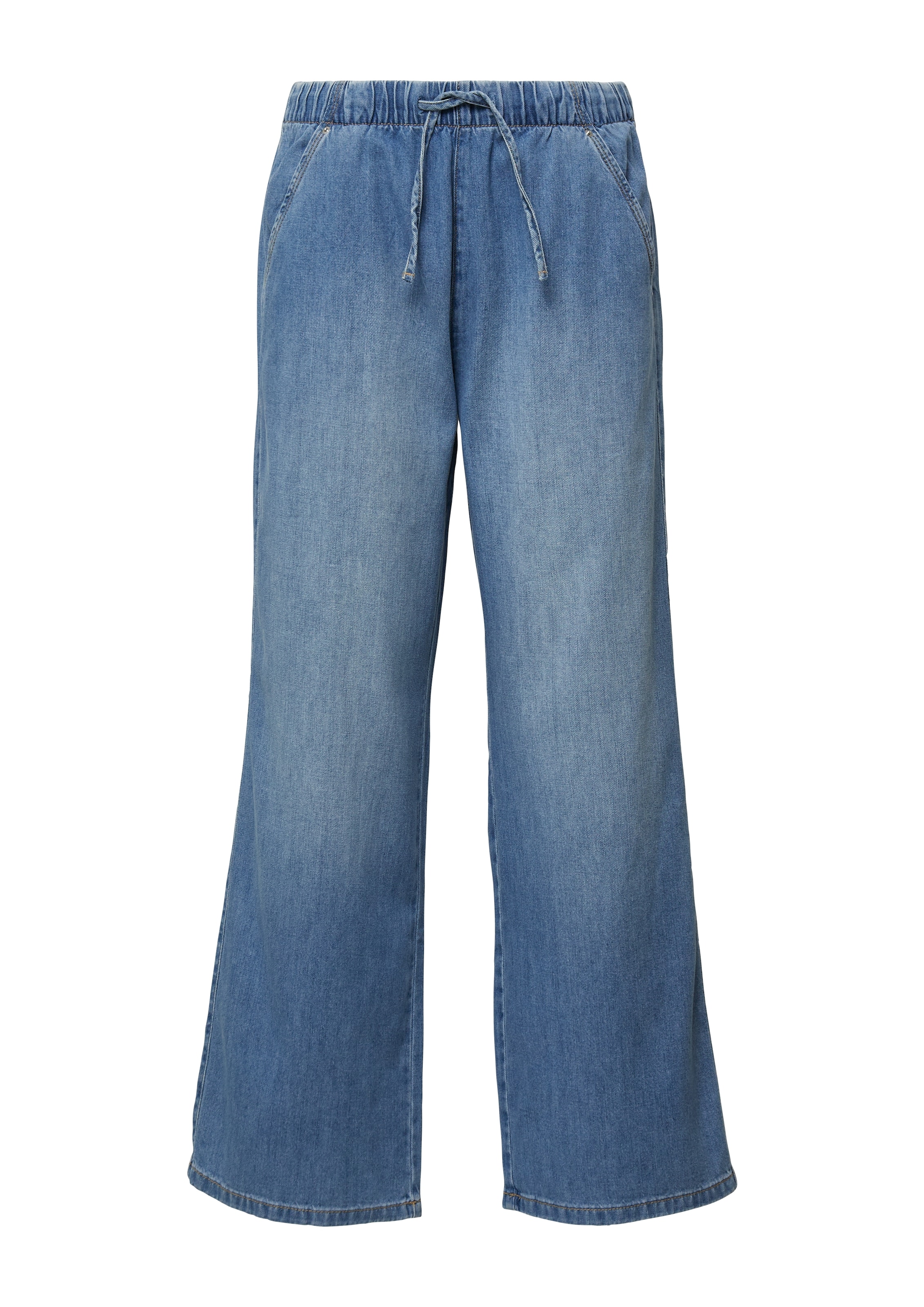 QS Weite Jeans, mit elastischem Bund und Kordelzug