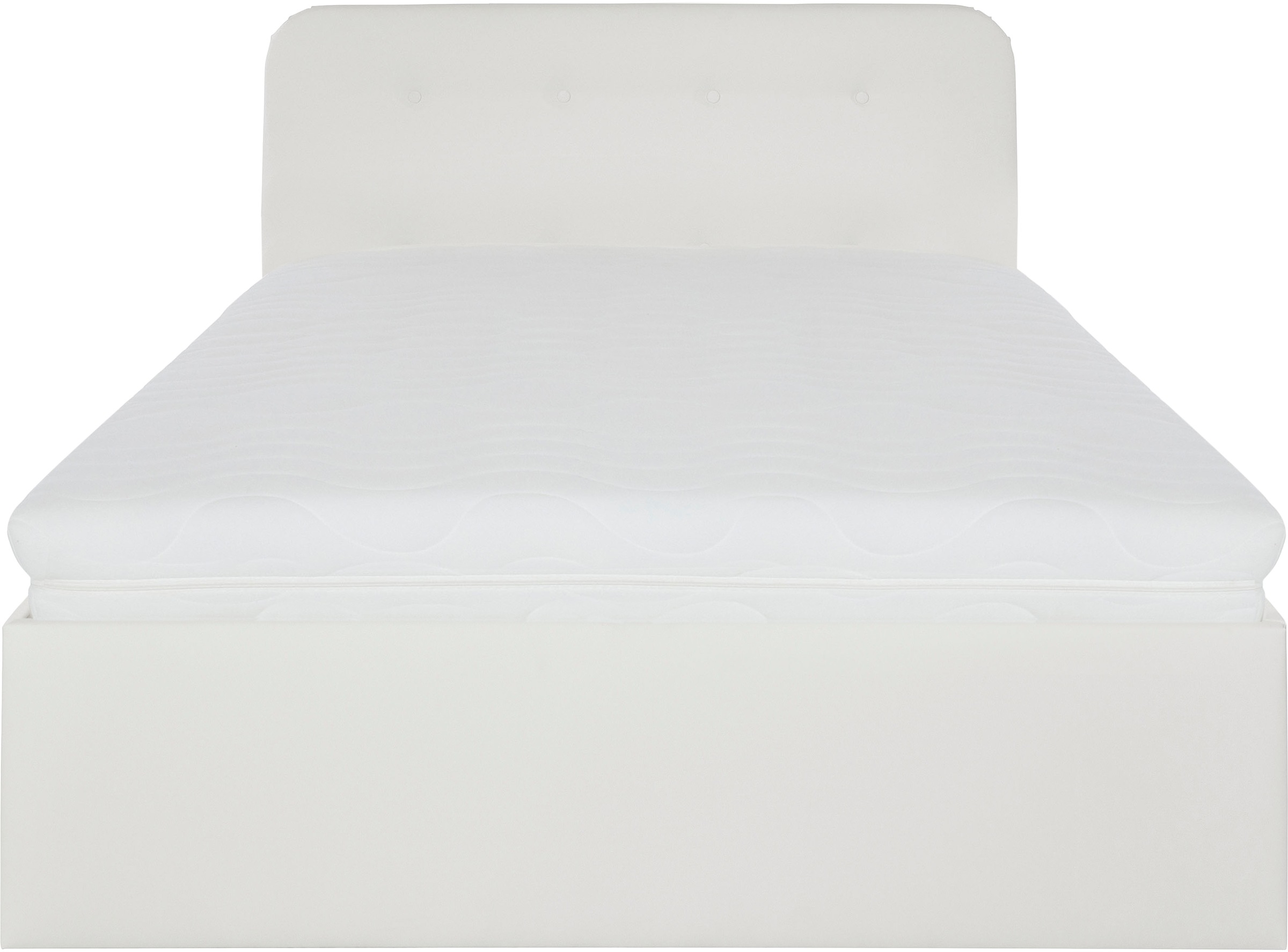 Polsterbett "Rostock", weiß, L:210cm, Bezug 100% Polyurethan, Polsterung: Polsterwatte, Material Gestell: gepolsterter Holzwerkstoff, WESTFALIA SCHLAFKOMFORT, Betten, Polsterbett, auch mit Stauraum und Kopfteilverstellung erhältlich 9