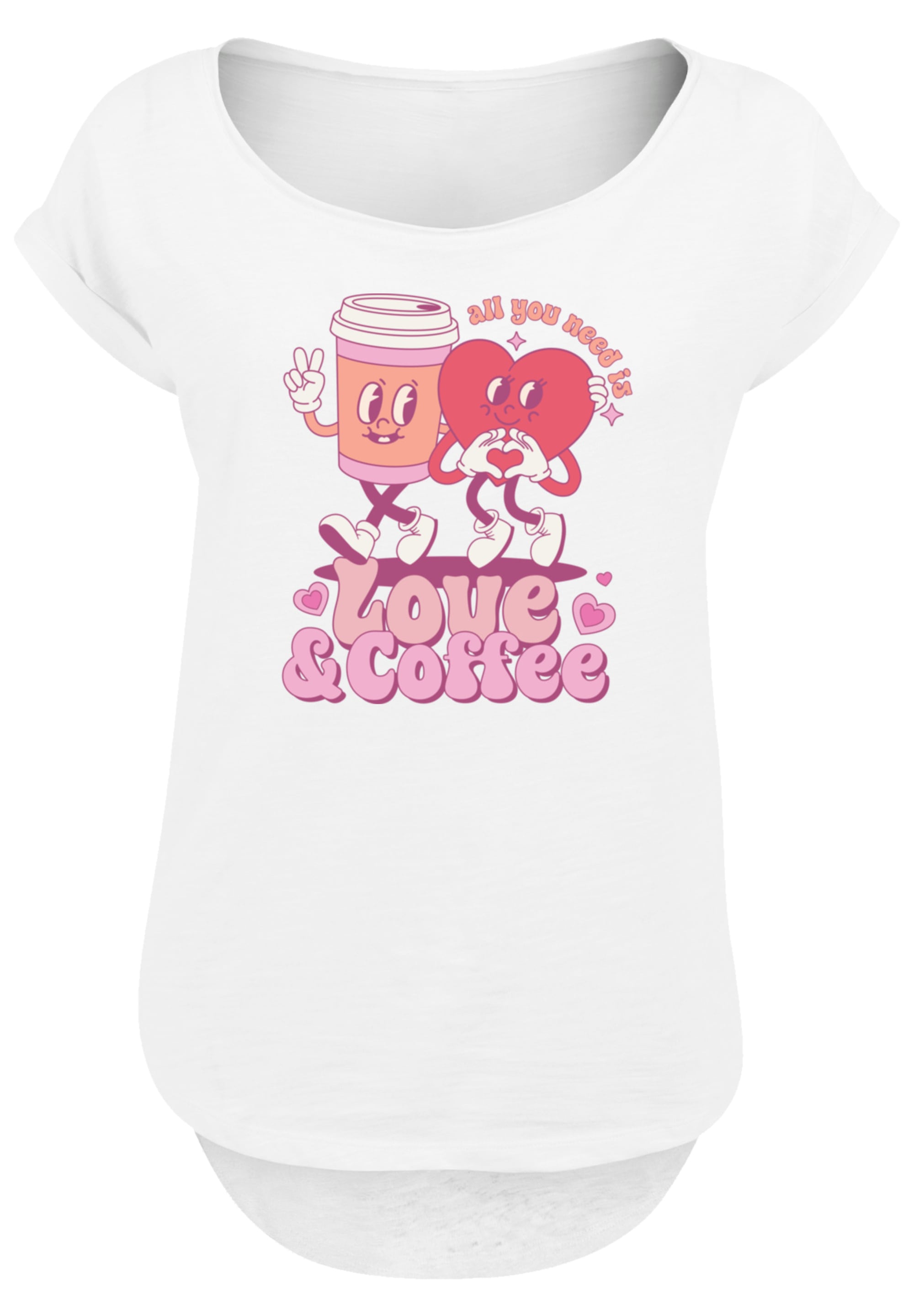 F4NT4STIC T-Shirt »Love and Coffe Valentinstag«, Premium Qualität