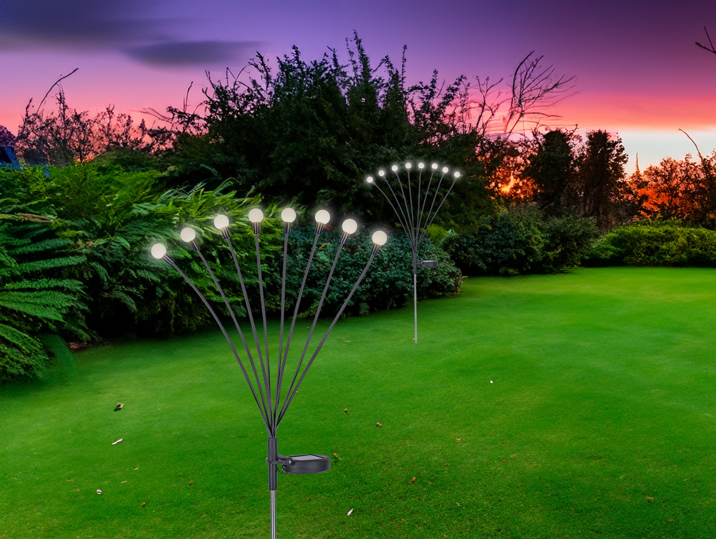 GLOBO LIGHTING LED Solarleuchte »SOLAR«, 8 flammig, Leuchtmittel LED-Modul | LED fest integriert, Schiebeschalter, beweglich, LxBxH: 200x120x700mm
