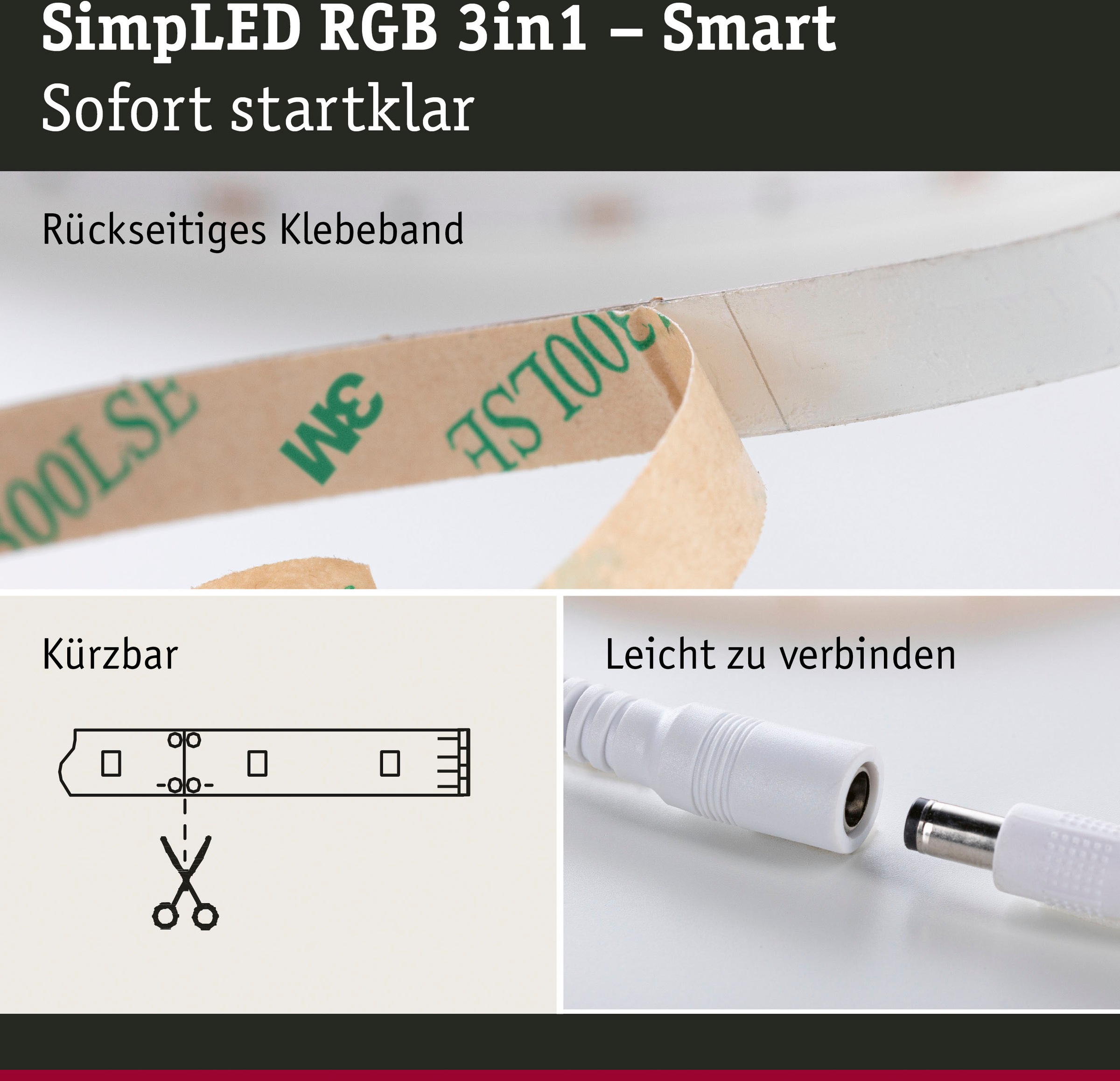 bestellen Set 10m Weiß St.-flammig, 230/12V DC Metall LED-Streifen Kunststoff«, 1 Zigbee | Paulmann »SimpLED BAUR Stripe RGB