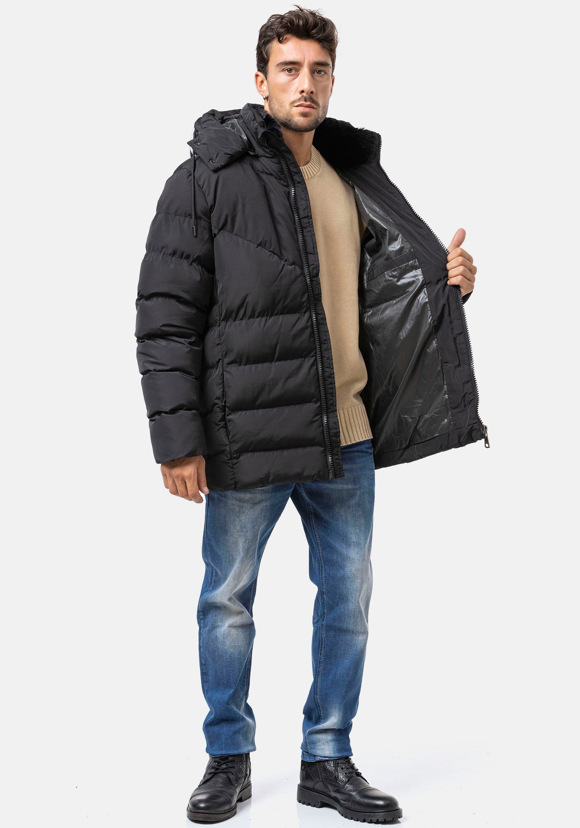 Cipo & Baxx Steppjacke mit Kapuze