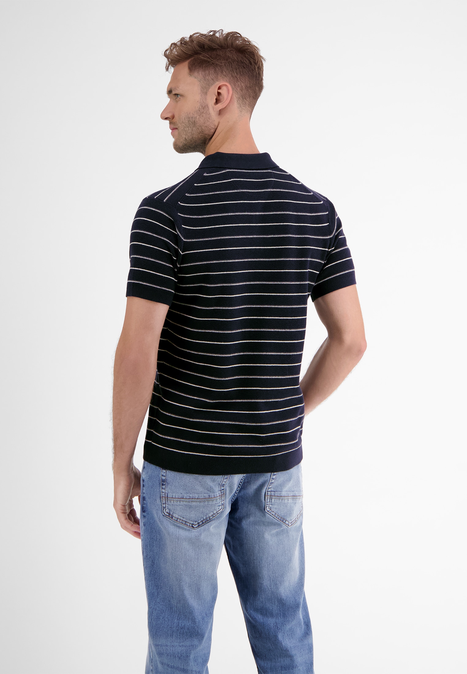 LERROS Poloshirt »LERROS Poloshirt in sommerlich-stylischer Strickoptik«