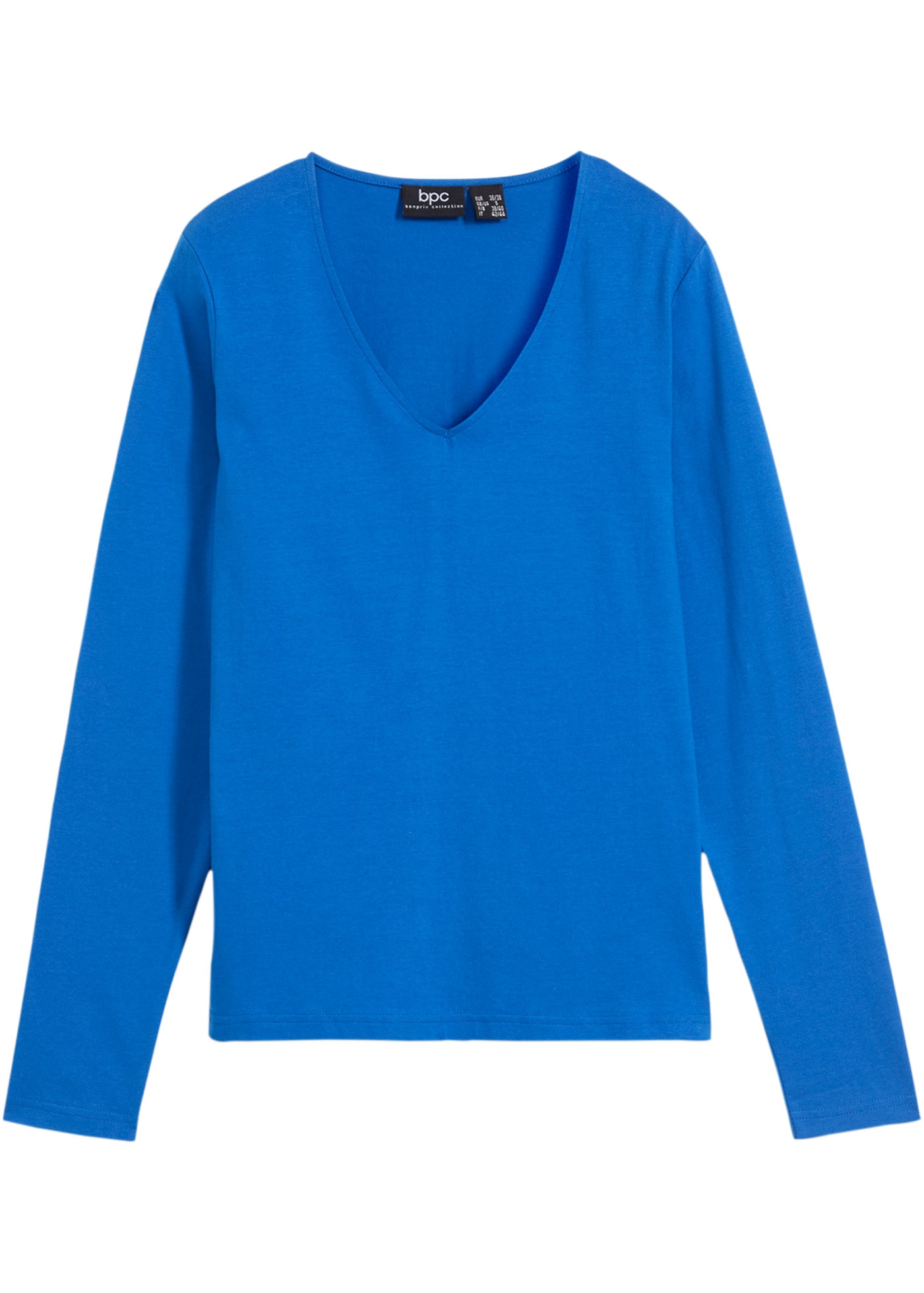 bonprix Langarmshirt schmal geschnittene Passform, V-Ausschnitt