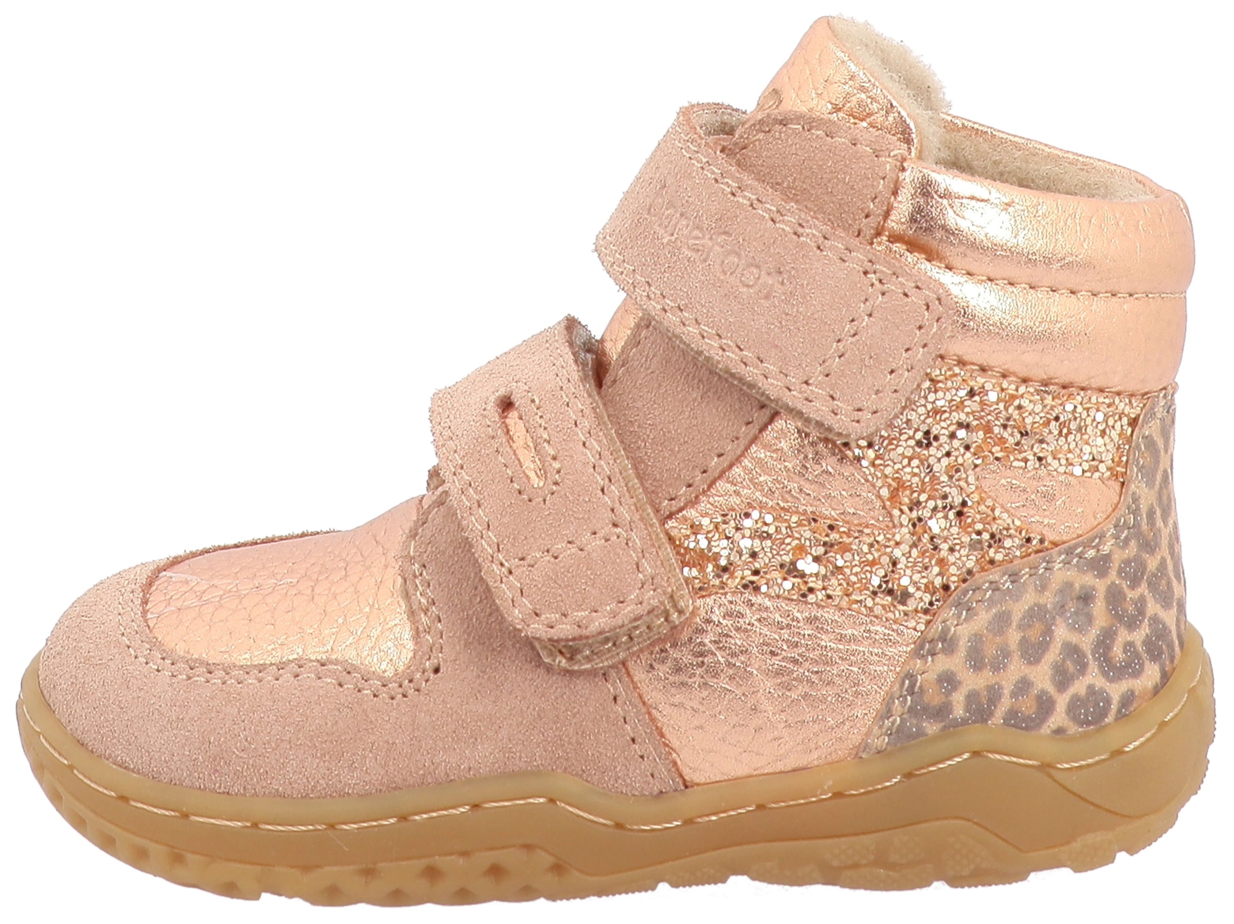 Lurchi Barfußschuh "Samu 1 Barefoot" Klettboots mit trendigen Kontrastbesätzen, Größenschablone z. Download