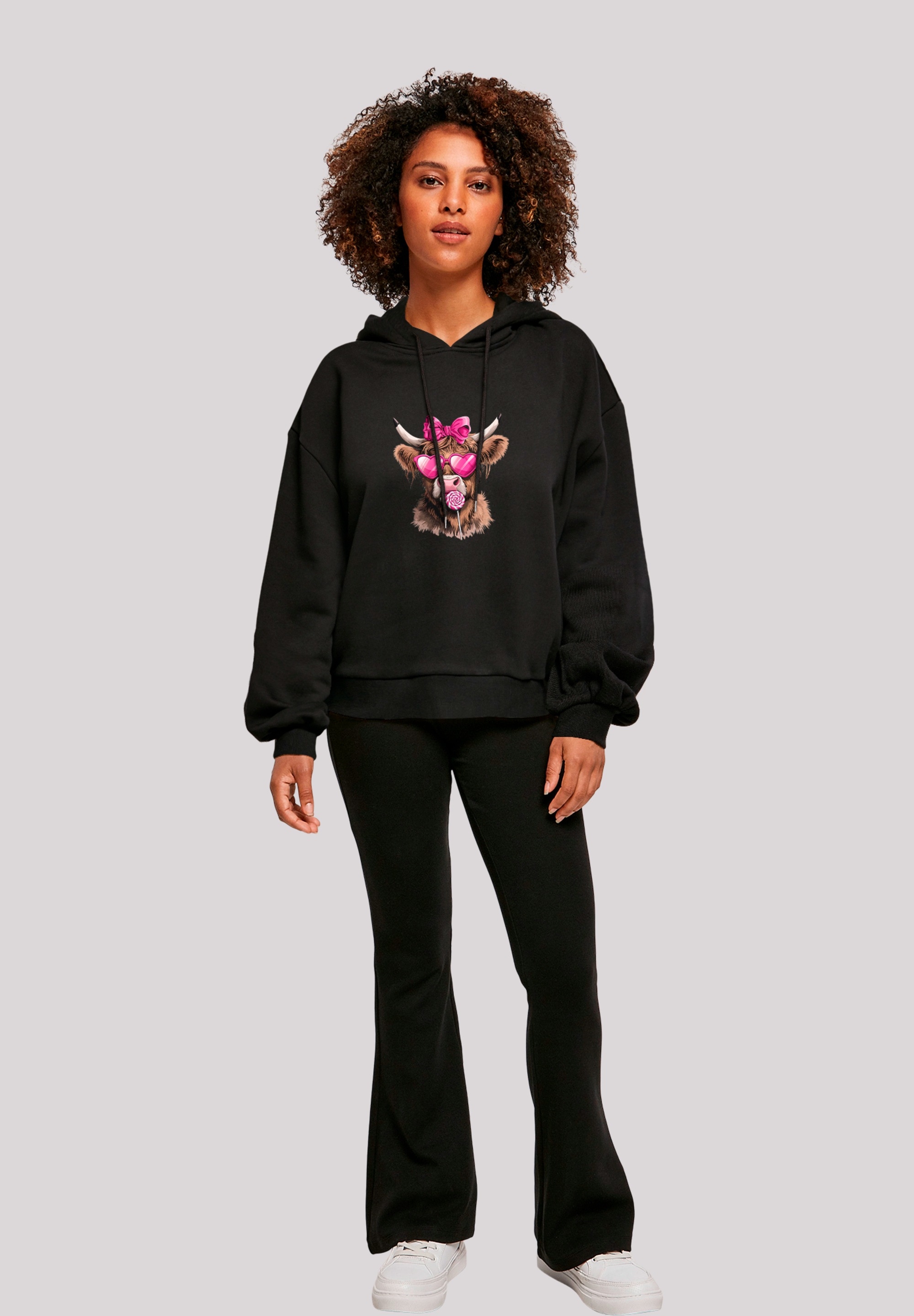 F4NT4STIC Sweatshirt »Highland Cow Valentinstag Sonnenbrille«, Premium Qualität