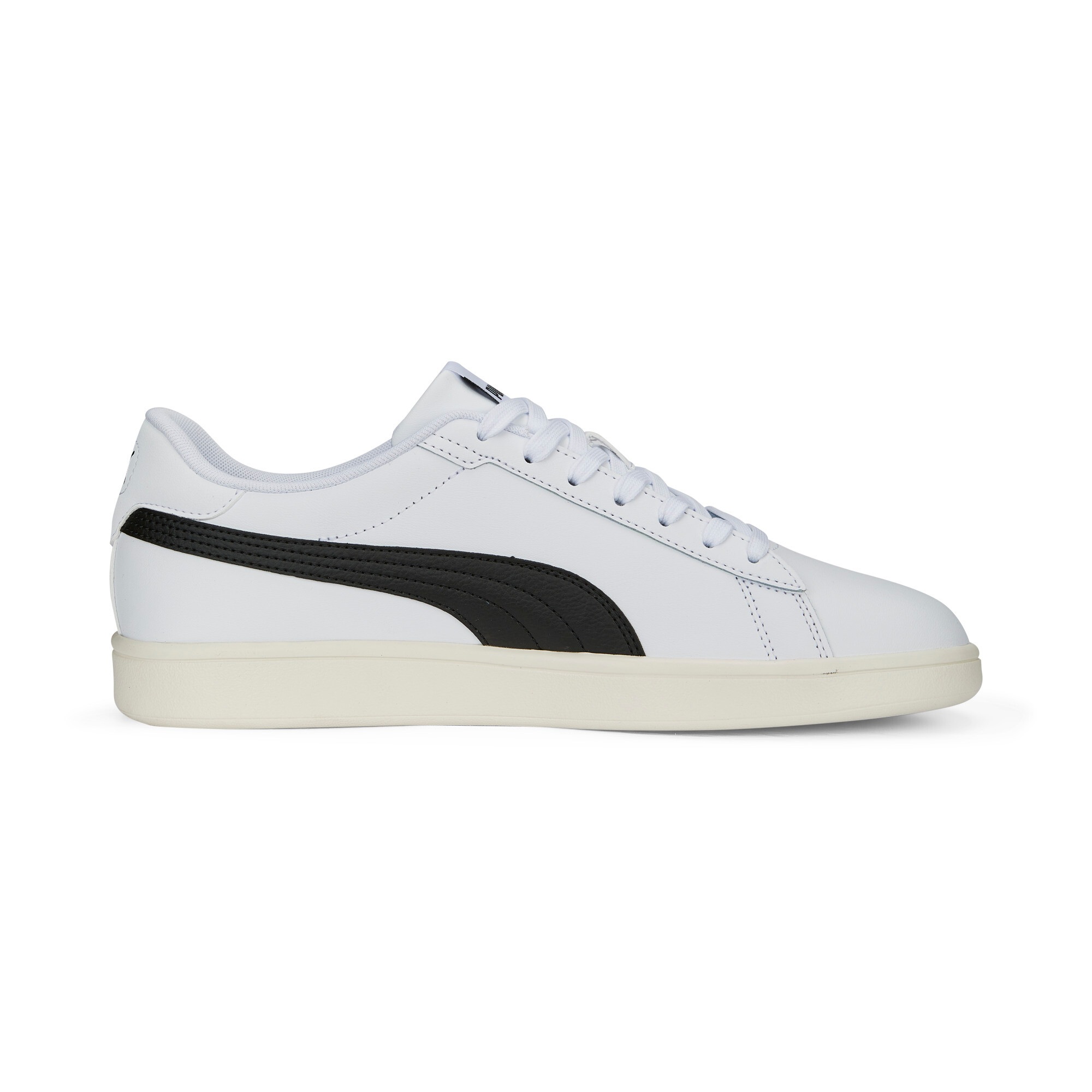 Sneaker PUMA "SMASH 3.0 L", Damen, Gr. 44, schwarz-weiß (puma weiß, puma schwarz, puma gold, frosted ivory), Leder, unifarben, Schuhe Sneaker, mit sportlicher Optik, mit leicht profilierter Gummilaufsohle 5