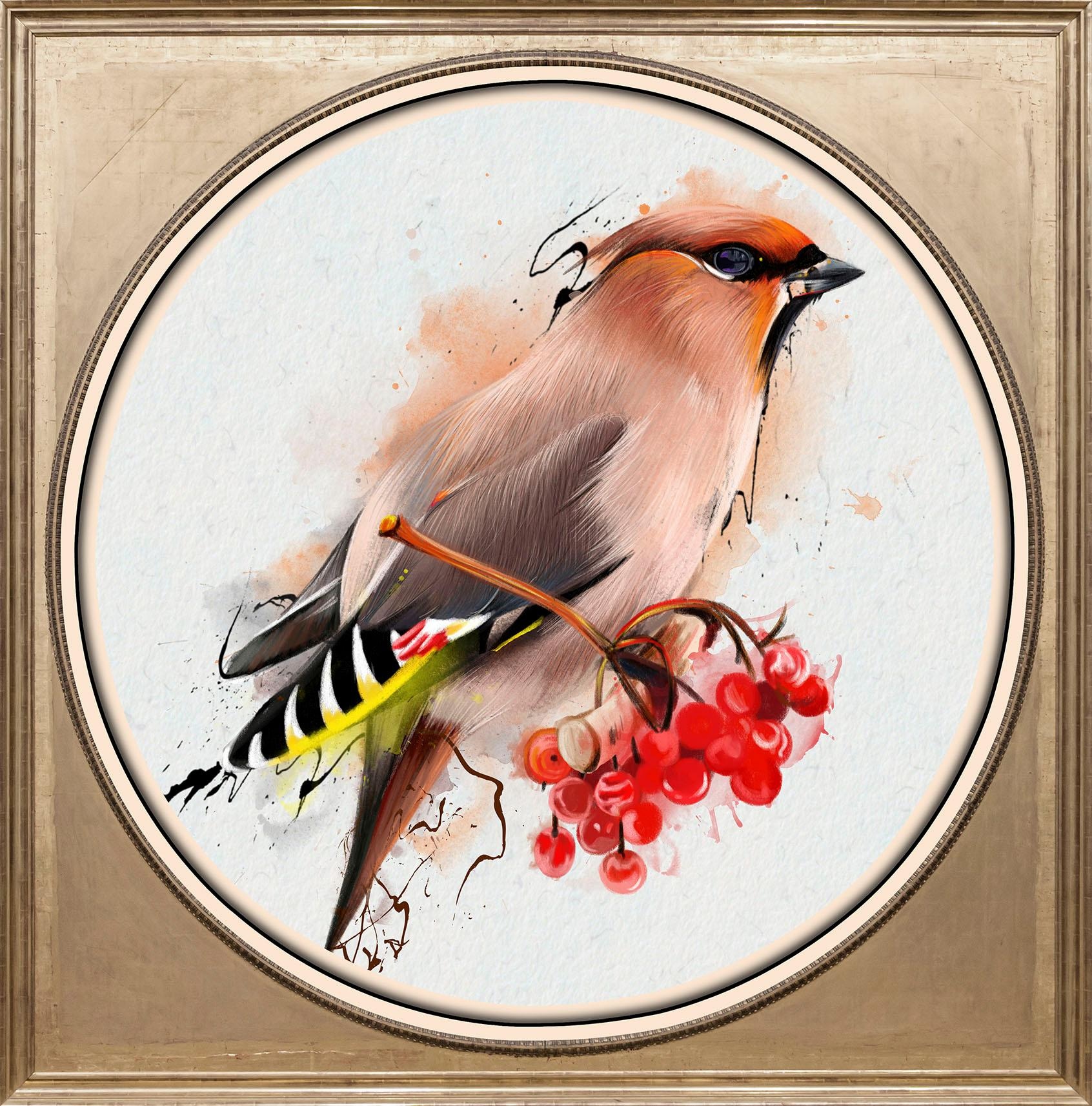 queence Acrylglasbild »Bunter Vogel II«, Kunst-Vögel-Vogelbilder-Tiere-Gemälde, Fine Art-Print in Galeriequalität
