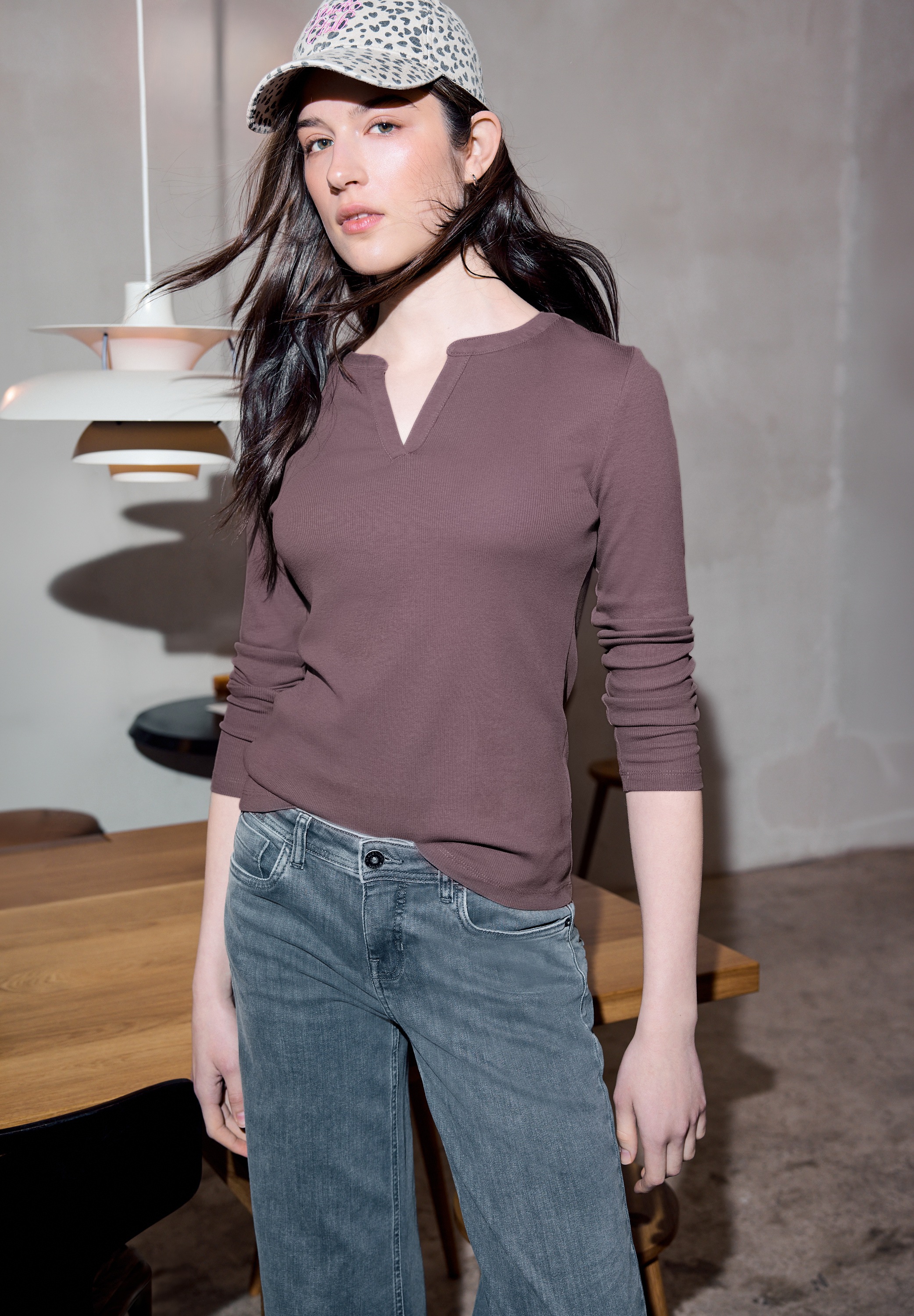 STREET ONE STUDIO Rundhalsshirt im soften Baumwoll-Mix günstig online kaufen