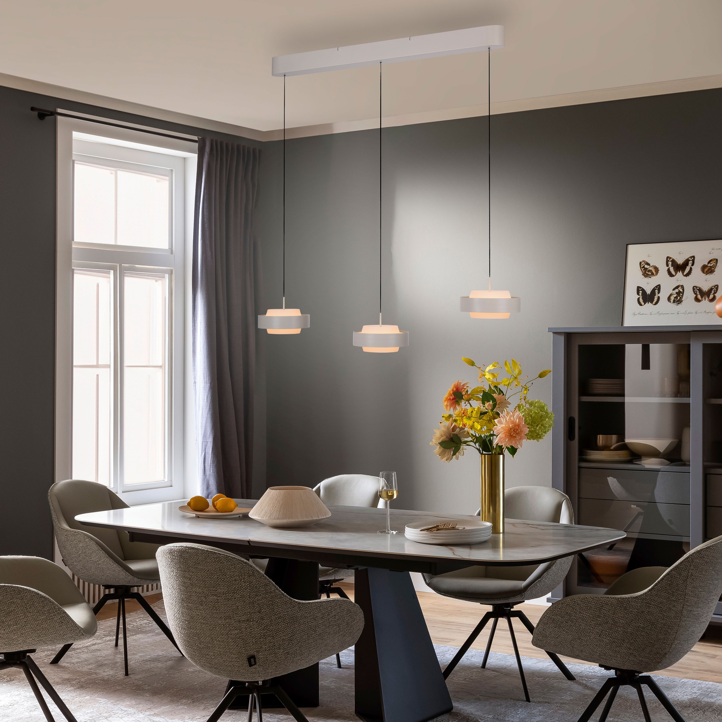 SCHÖNER WOHNEN-Kollektion LED Pendelleuchte »ELMO« LED-Board 1 Stk. Warmweiß SCHÖNER WOHNEN Kollektion, Comfort Lift, Dimmfähig per Tronicdimmer