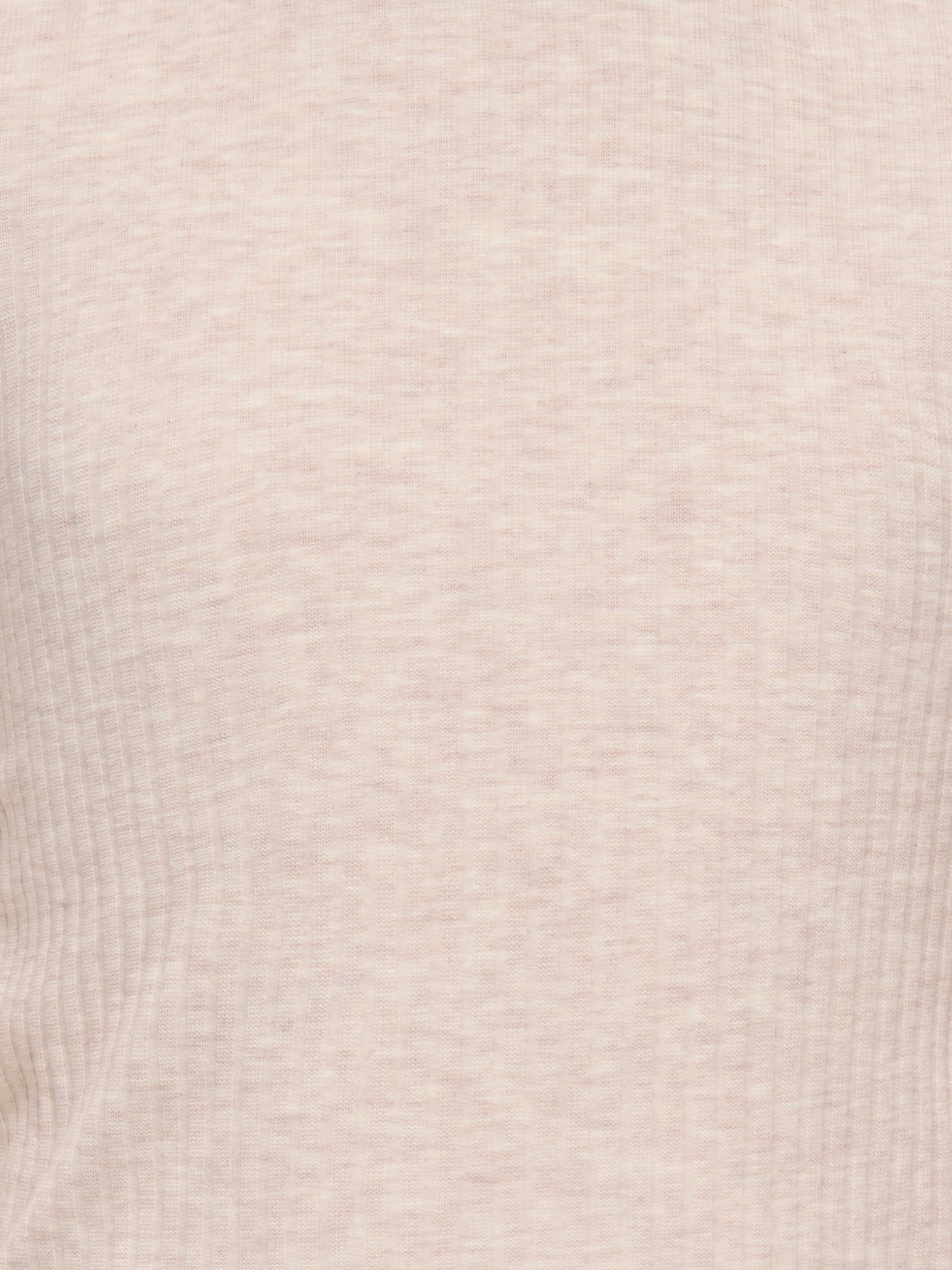 Langarmshirt KIDS ONLY "KOGNELLA L/S O-NECK TOP JRS NOOS", Mädchen, Gr. 122/128, beige (pumice stone detail:melange), Jersey, Obermaterial: 65% Polyester, 30% Viskose, 5% Elasthan, meliert, regular fit kurz, Rundhals, gewellter Abschluss, Shirts Langarmsh 4