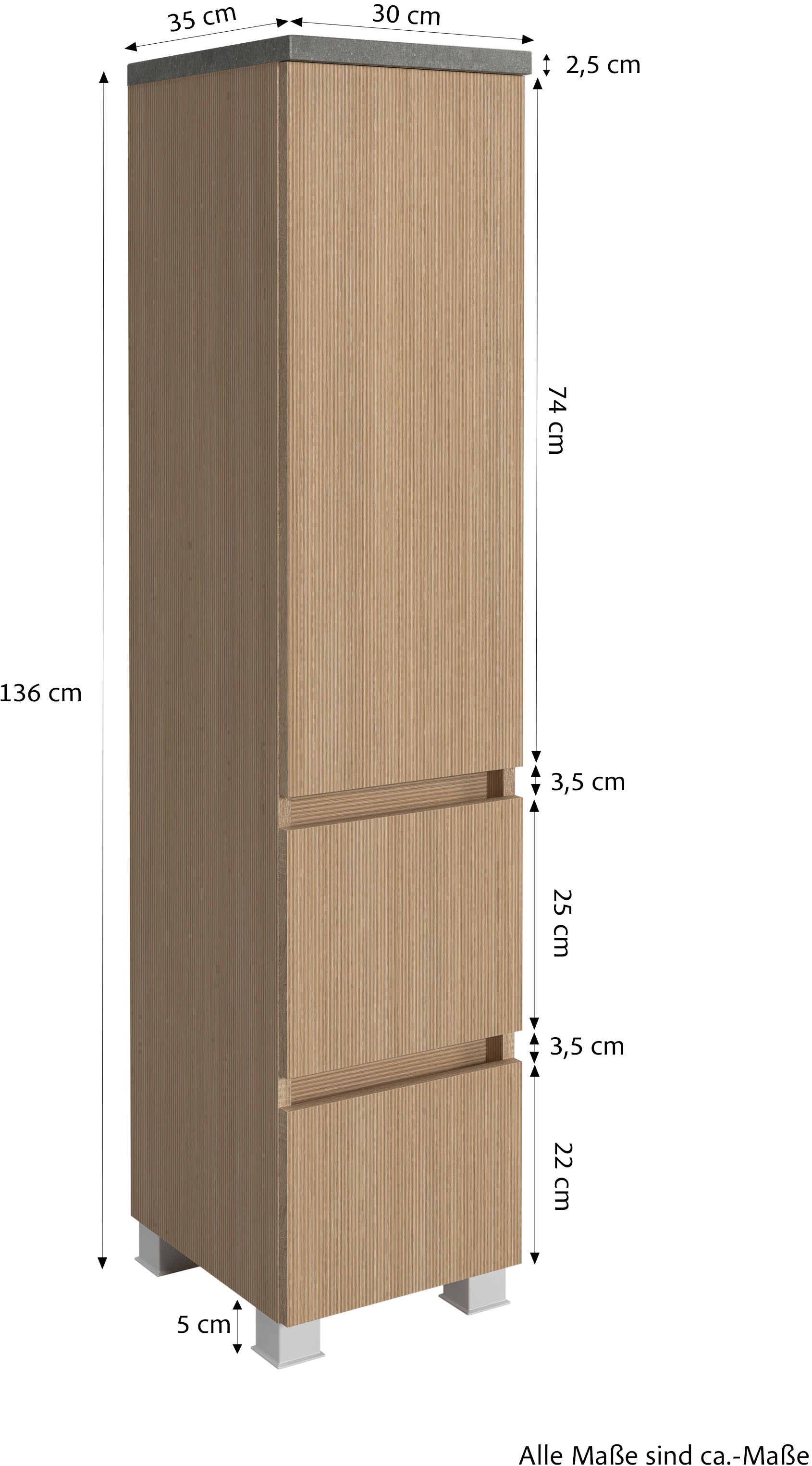 welltime Badmöbel-Set »Eixo«, Set 140 cm breit, Badmöbel mit LED-Beleuchtung