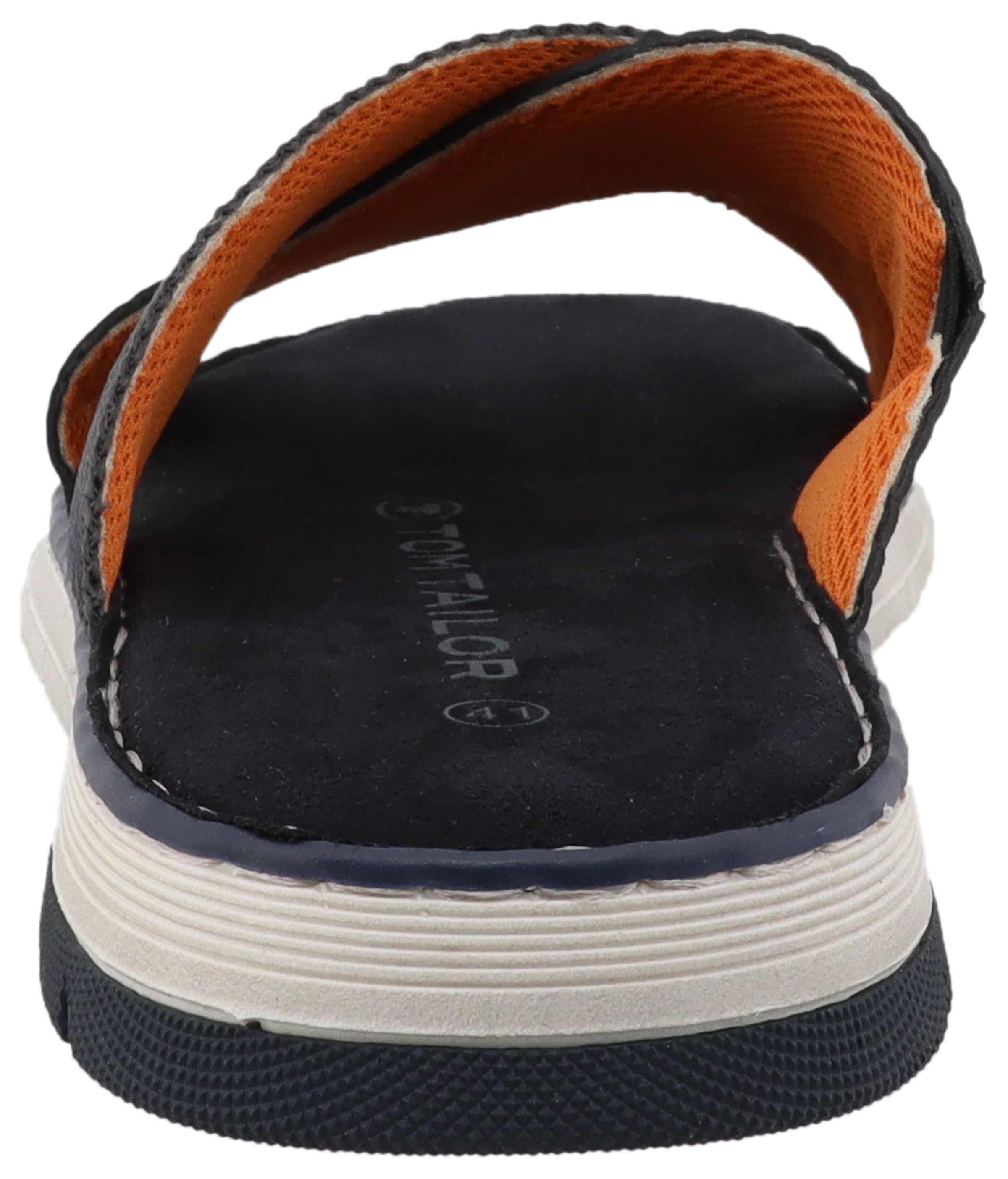 TOM TAILOR Pantolette, Sommerschuh, Schlupfschuh, Bequemschuh mit plakativem Logoschriftzug
