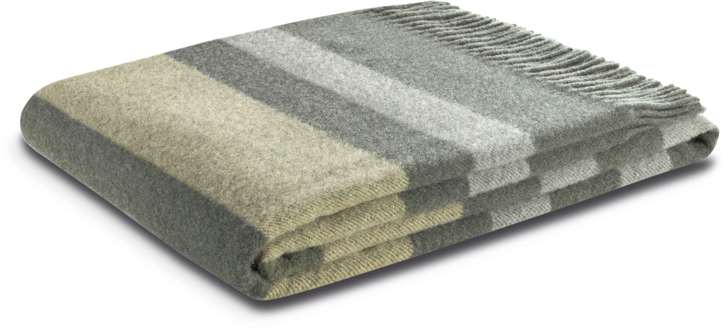 Biederlack Plaid "Moss Charming mit hochwertigen Fransen" Wolle-Kaschmir-Mi günstig online kaufen