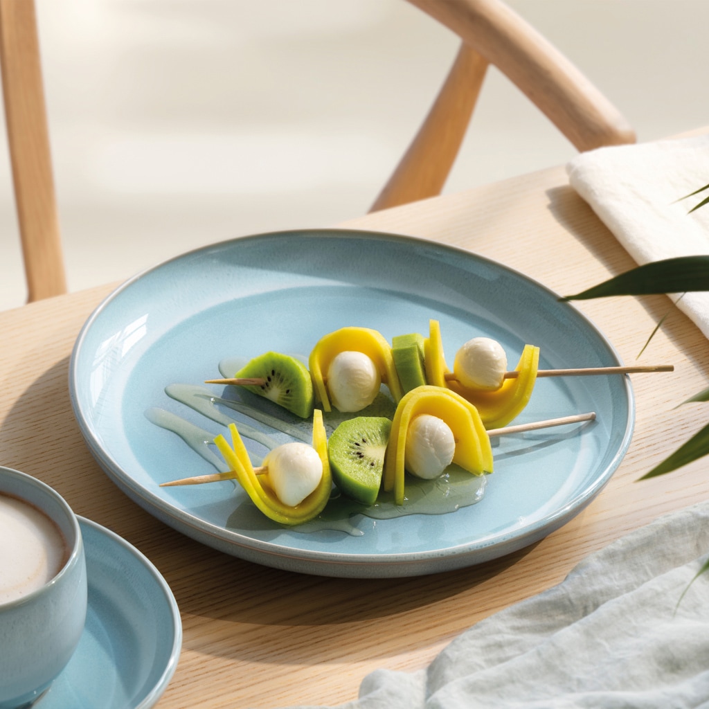 like. by Villeroy & Boch Frühstücksteller »Dessertteller Perlemor Aqua ø 23,8 cm 6er Set blau« Spülmaschinengeeignet, Mikrowellengeeignet