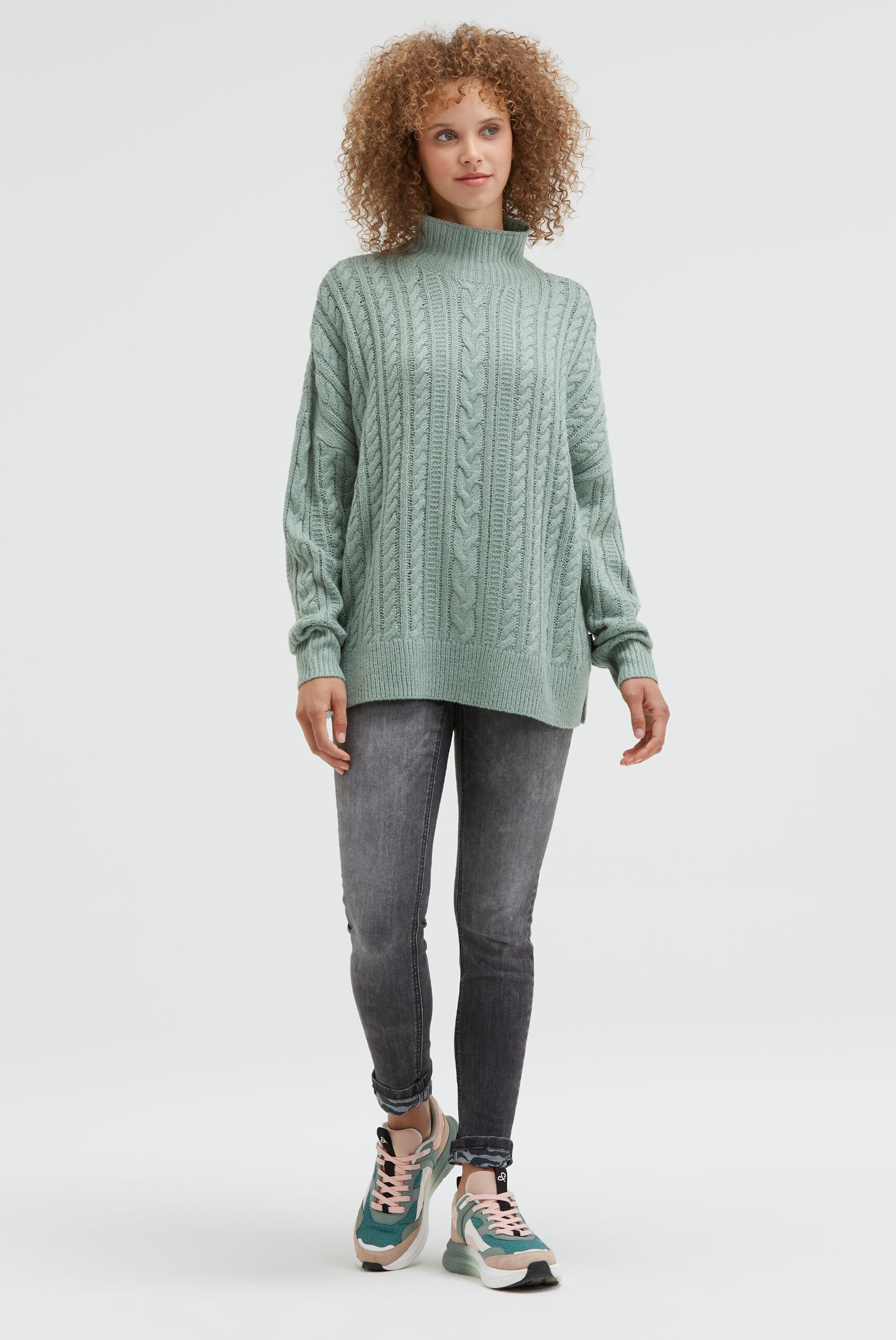 SOCCX Rundhalspullover mit Seitenschlitze