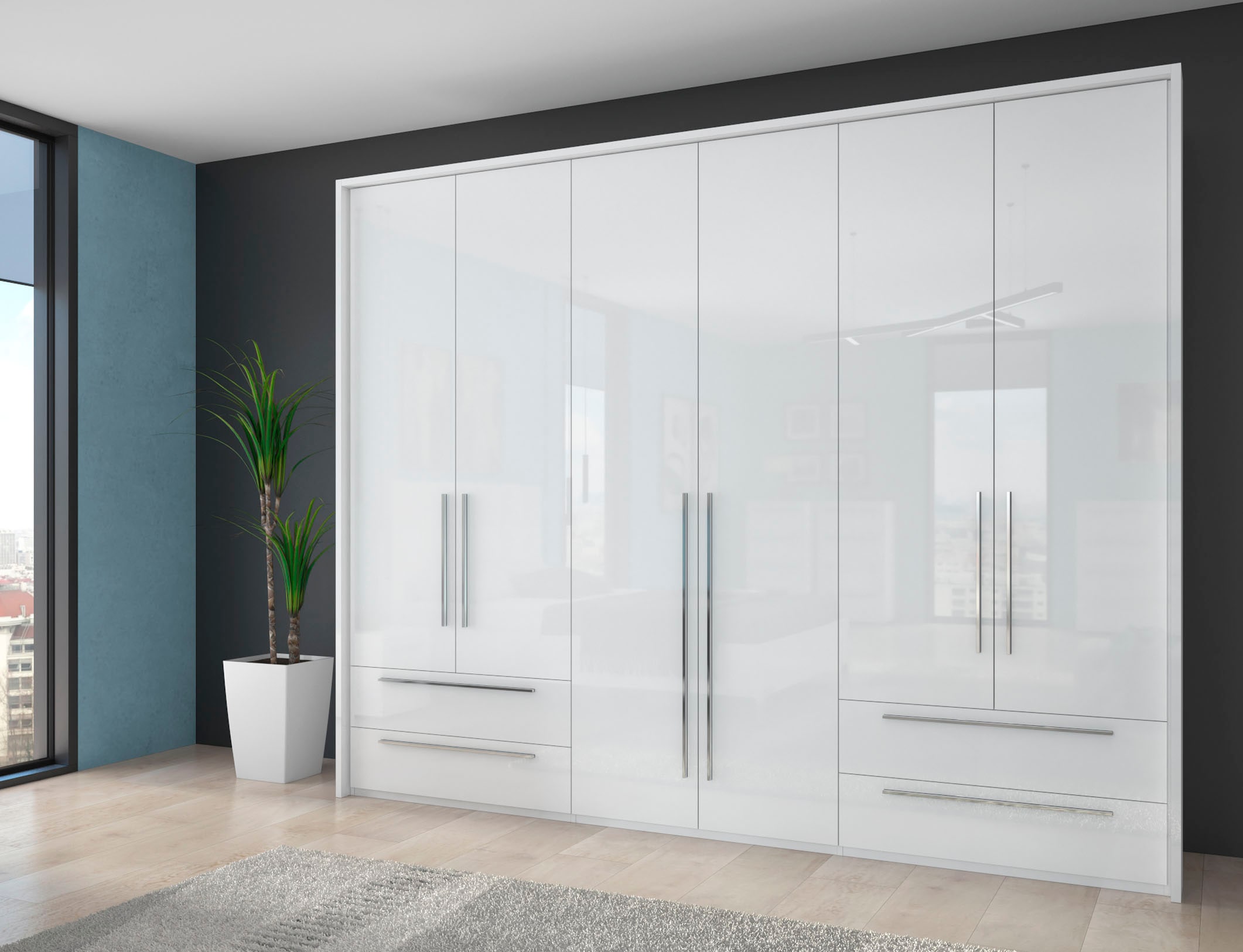 Places of Style Drehtürenschrank "Piano, inklusive Rahmen und Beleuchtung, günstig online kaufen