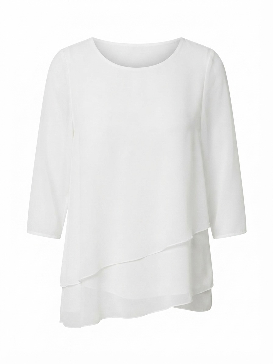 Seidel Moden Longbluse 3/4-Arm im Lagen-Look / asymmetrischer Schnitt / MADE IN GERMANY