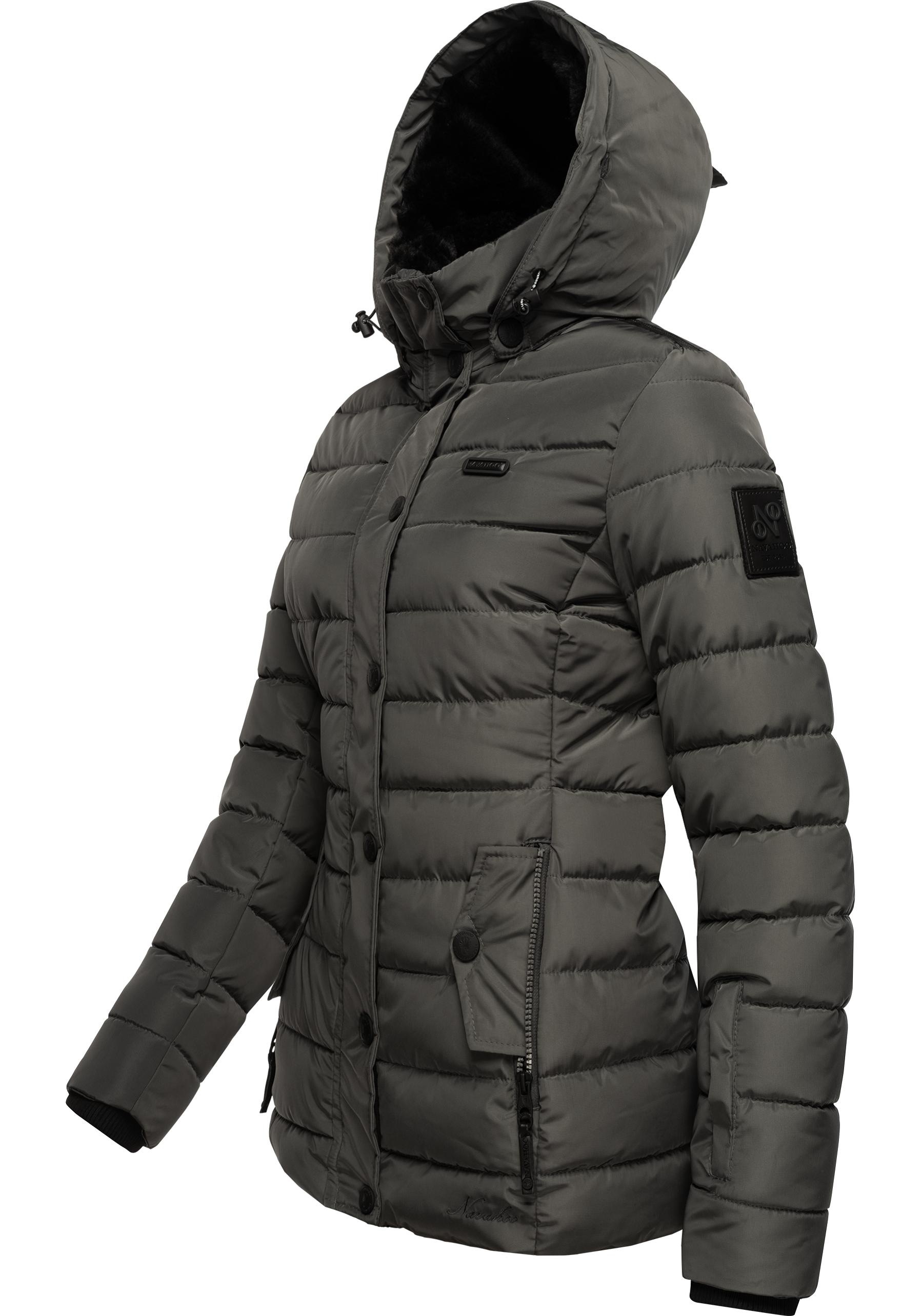 Navahoo Steppjacke »Milianaa«, mit Kapuze, Edle Winterjacke mit weicher Kunstfell-Kapuze
