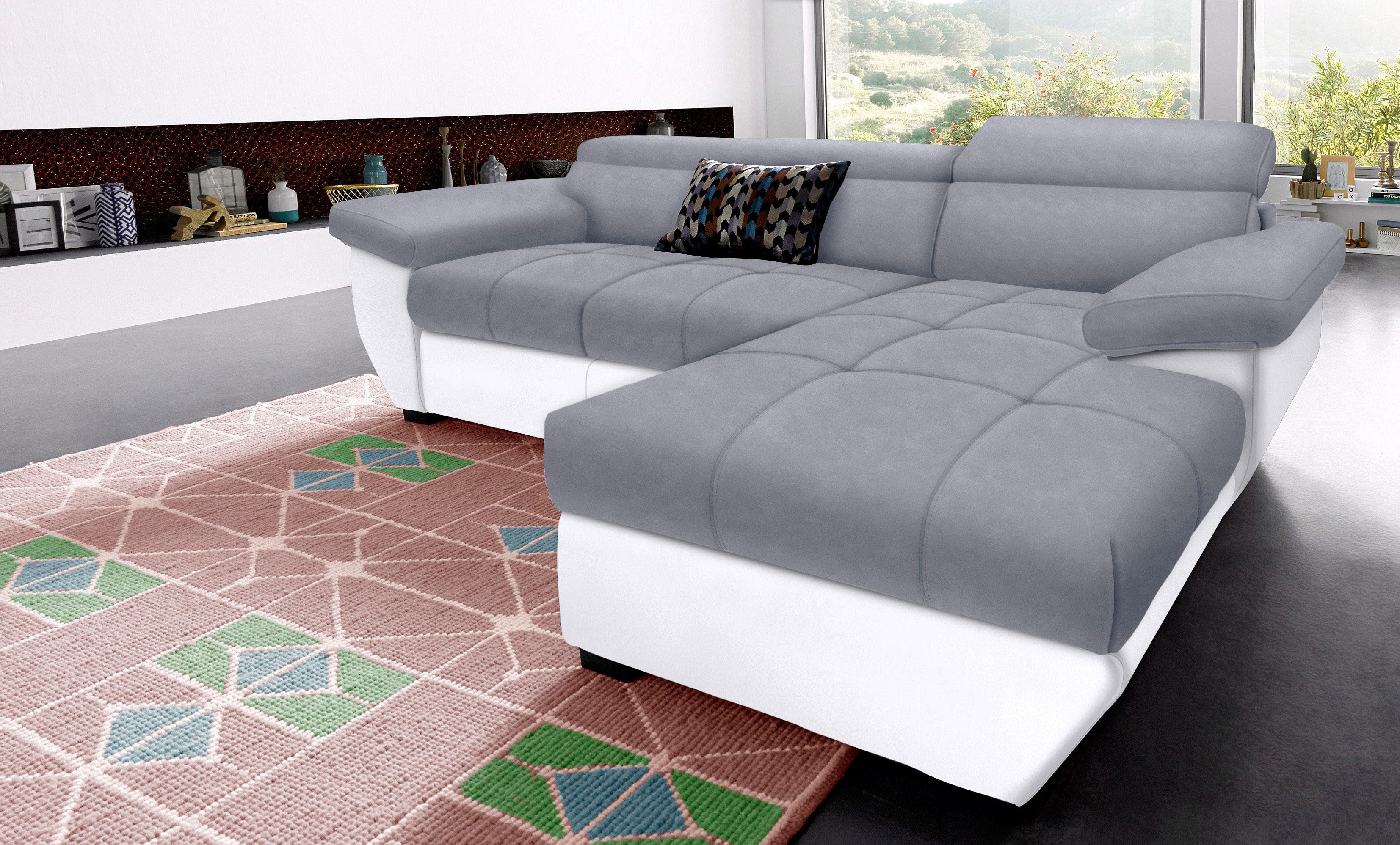 COTTA Ecksofa "Speedway L-Form" mit Kopfteilverstellung, wahlweise mit Schlaffunktion & Bettkasten