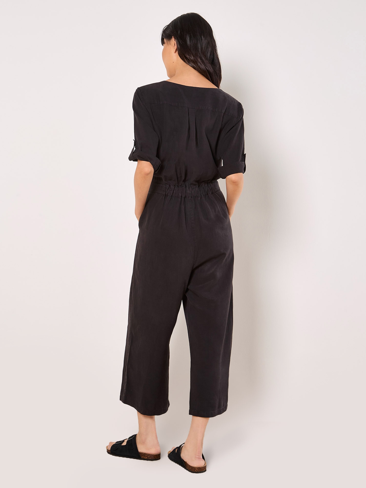 Apricot Jumpsuit »Jumpsuit mit Knopfleiste« mit Krempelarmen