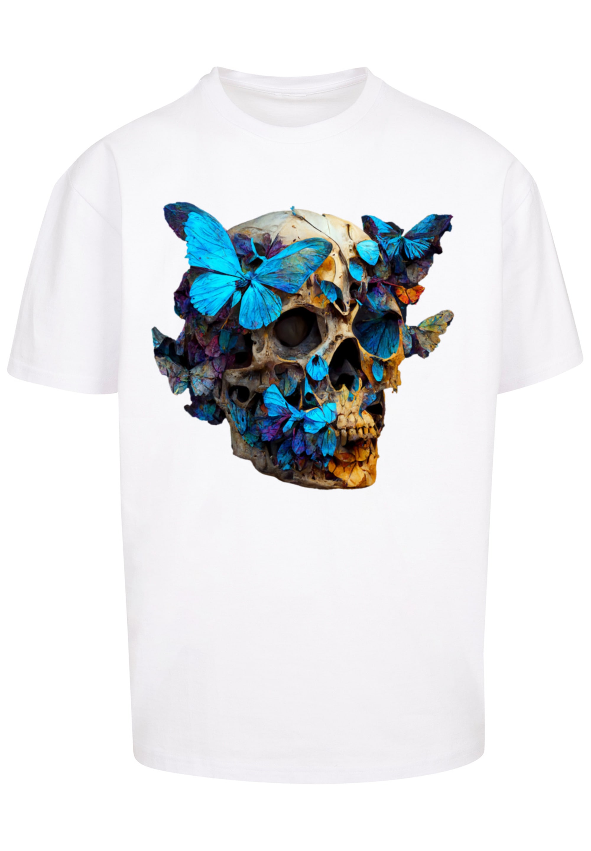 F4NT4STIC T-Shirt »Schmetterling Skull OVERSIZE TEE« Print