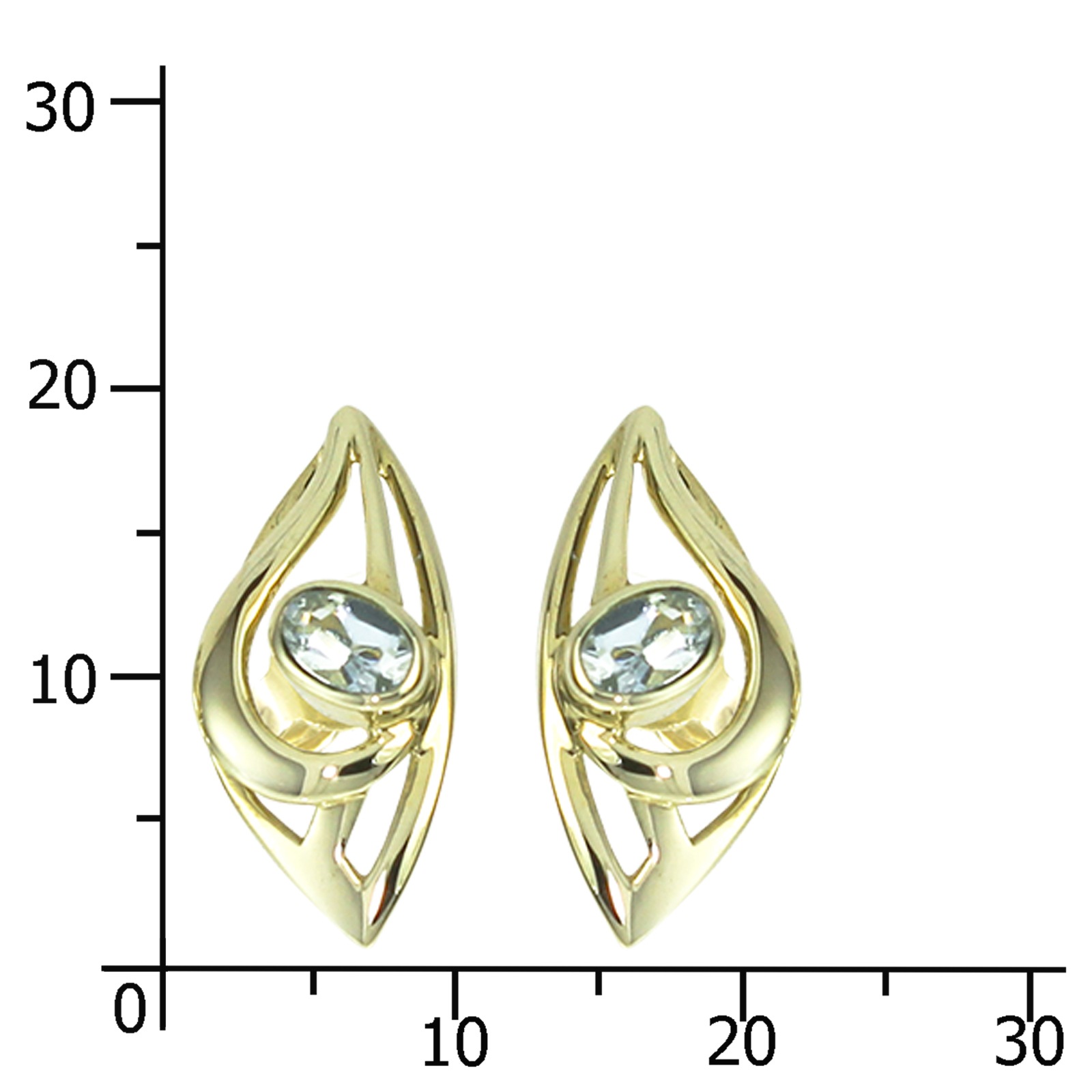 OSTSEE-SCHMUCK Paar Ohrstecker »- Sabia - Gold 333/000 - Aquamarin«