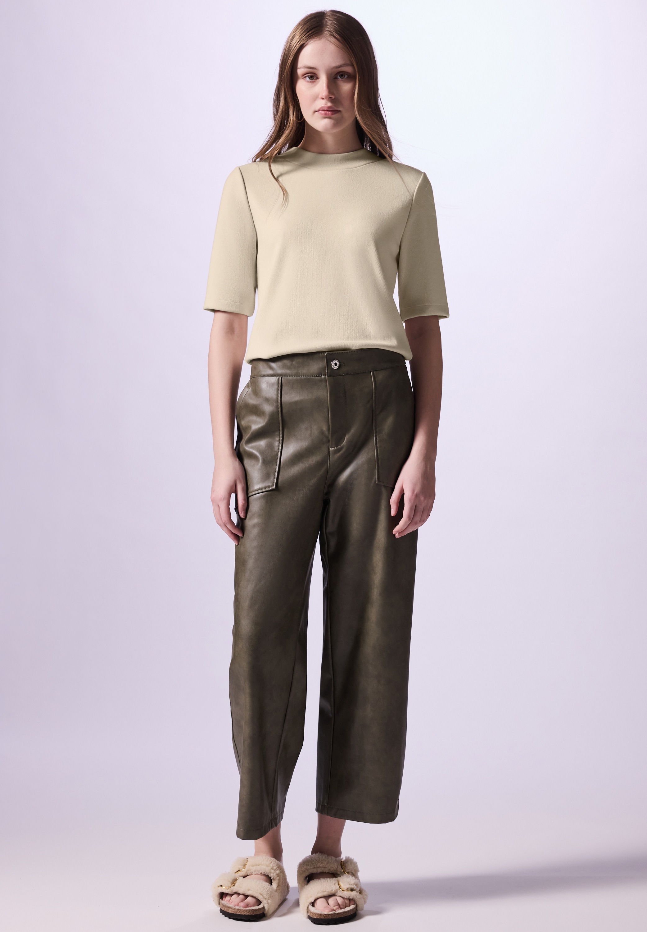 STREET ONE STUDIO T-Shirt, aus elastischem Materialmix