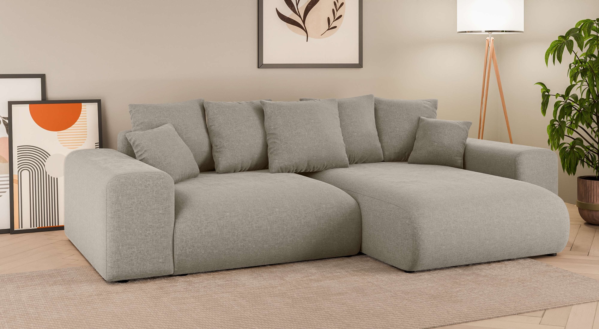 Home affaire Ecksofa "LAKESIDE mit Bettfunktion und Bettkasten, B/T/H 257/1 günstig online kaufen