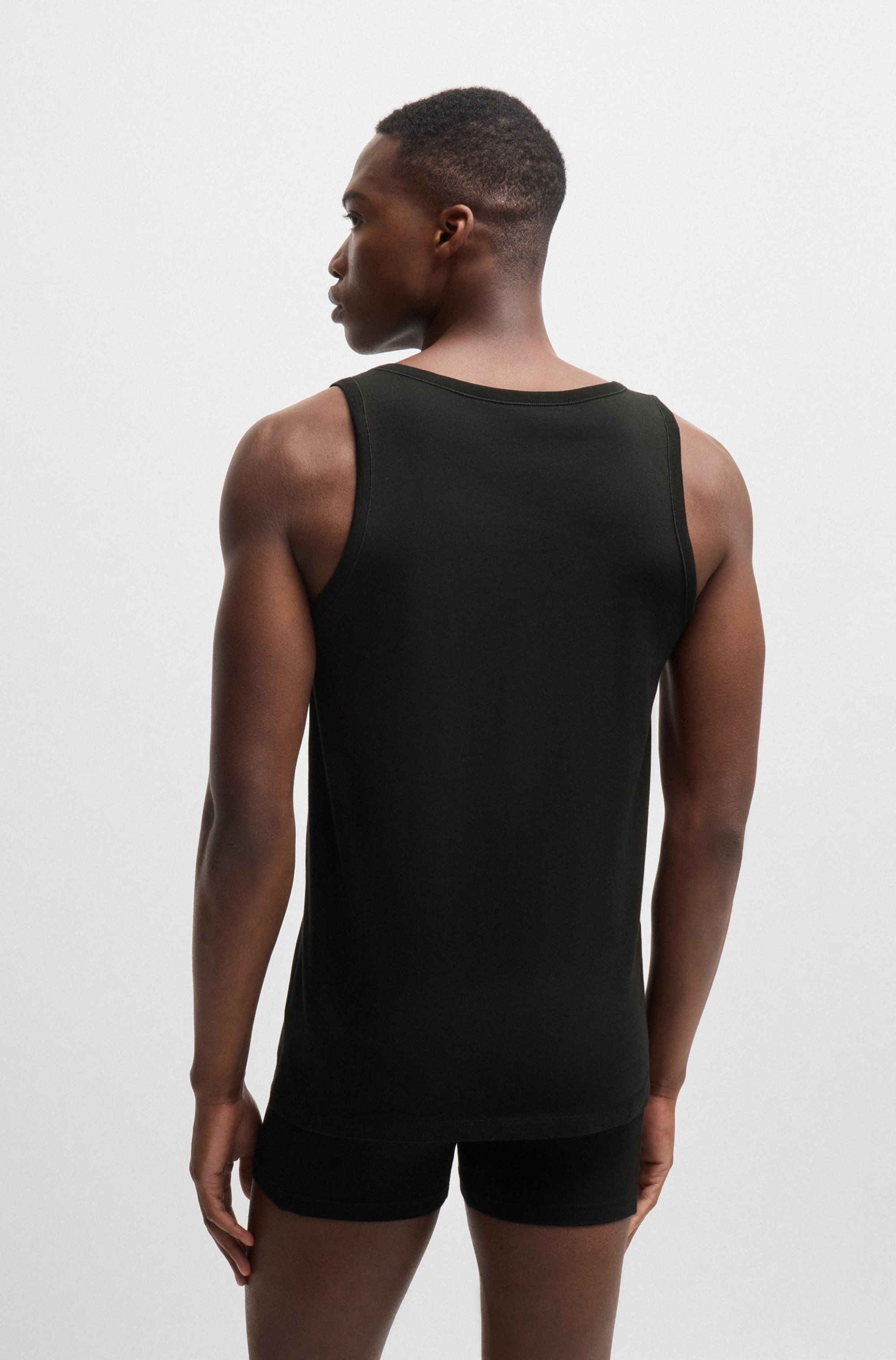 BOSS Unterhemd »Tank Top 3P CO«, (Packung, 3 St.), mit Rippbündchen