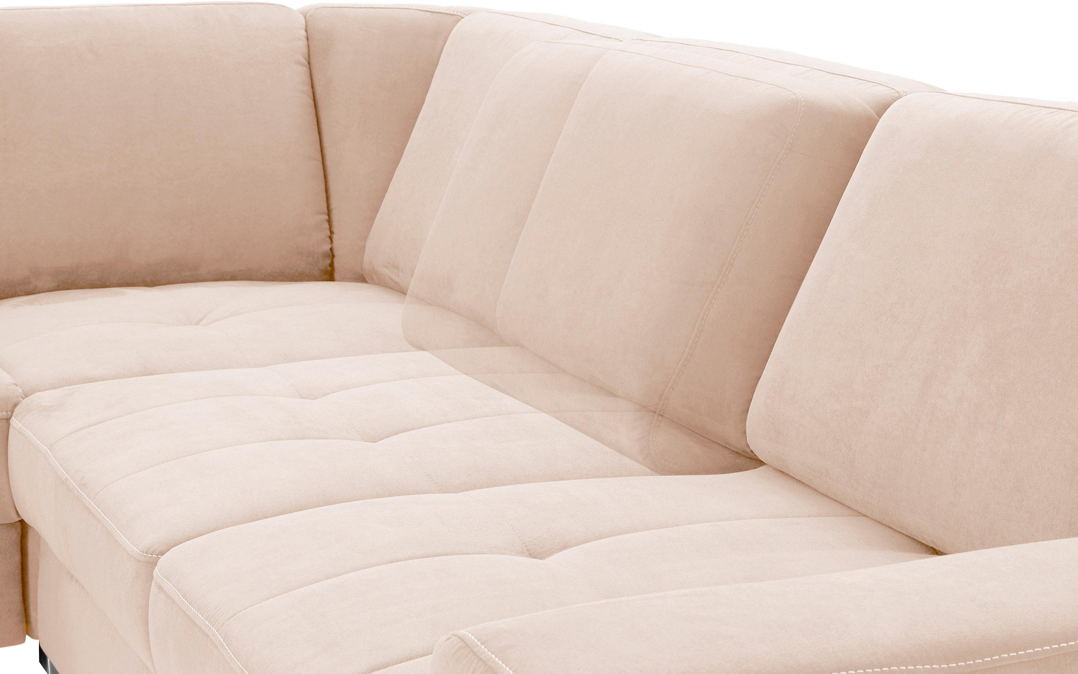 Thumbnail - sit&more Ecksofa "Santorini L-Form", mit Federkern und Sitztiefenverstellung, wahlweise mit Bettfunktion