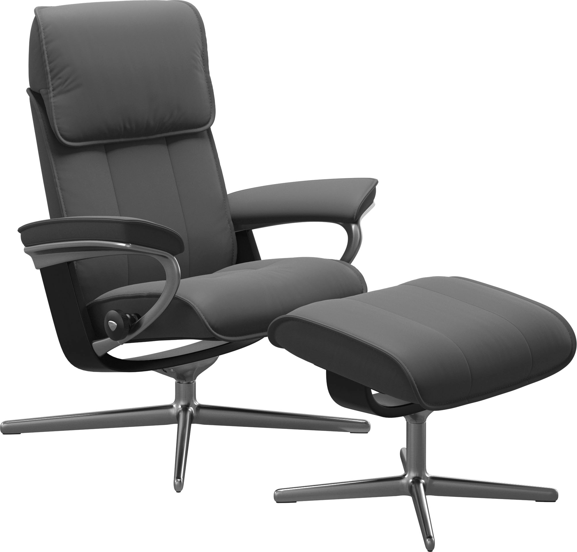 Stressless Relaxsessel "Admiral", (Set, Relaxsessel inkl. Hocker), mit Cross Base, Größe M & L, Holzakzent Schwarz