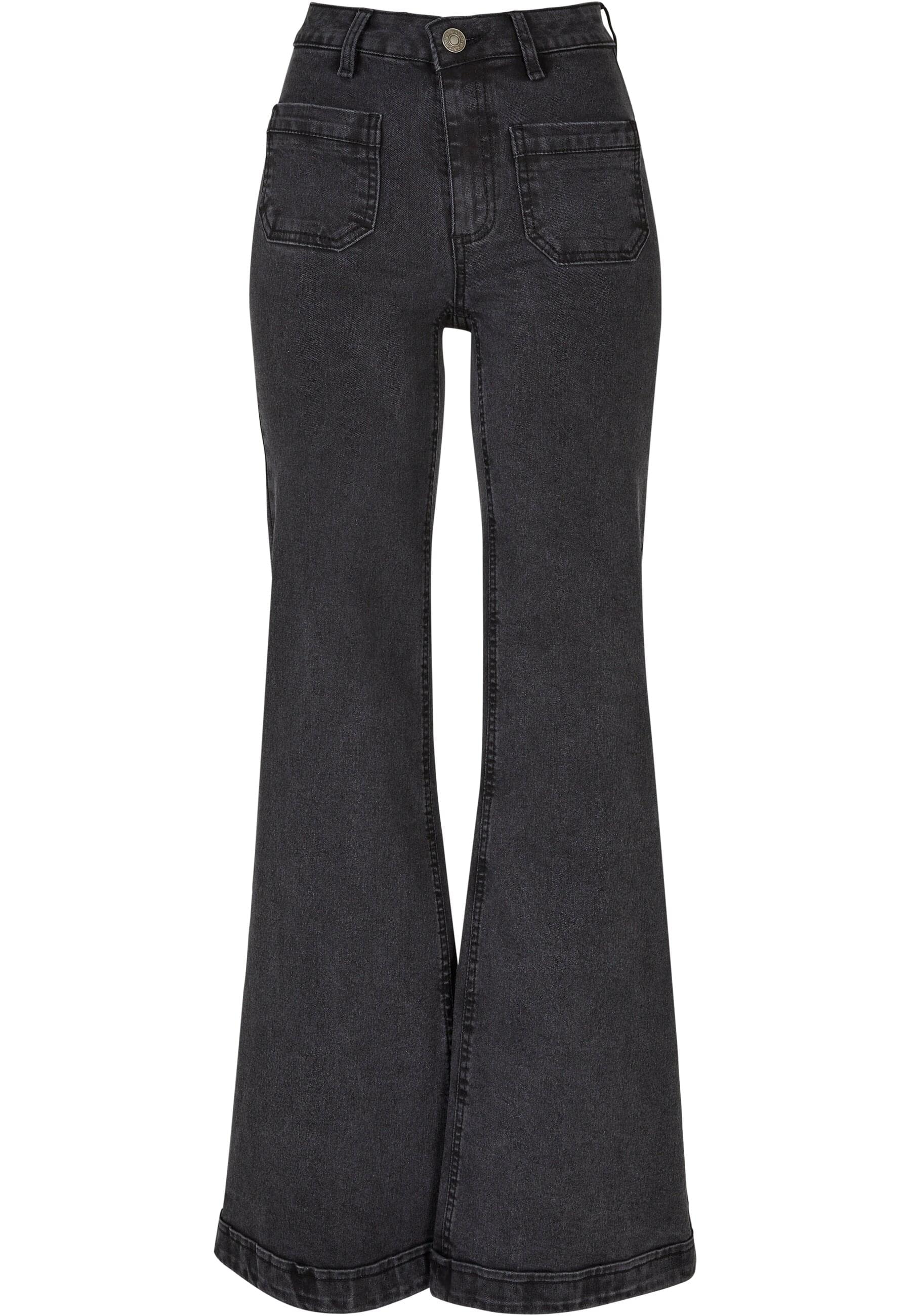 URBAN CLASSICS Stoffhose "Urban Classics Damen Ladies Vintage Flared Denim günstig online kaufen