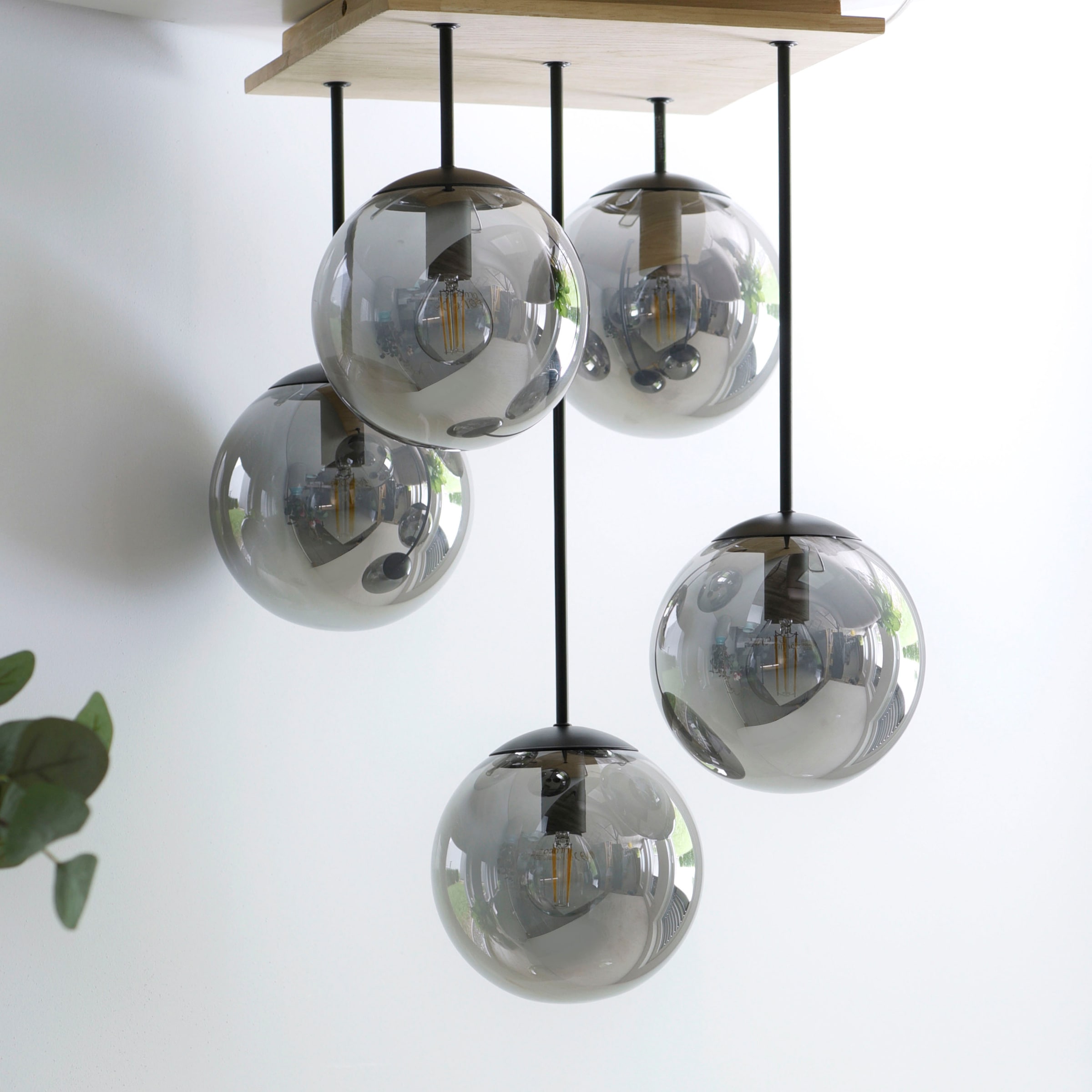 JUST LIGHT Deckenleuchte »GREEN WIDO«, 5 flammig, Leuchtmittel E14 | ohne Leuchtmittel