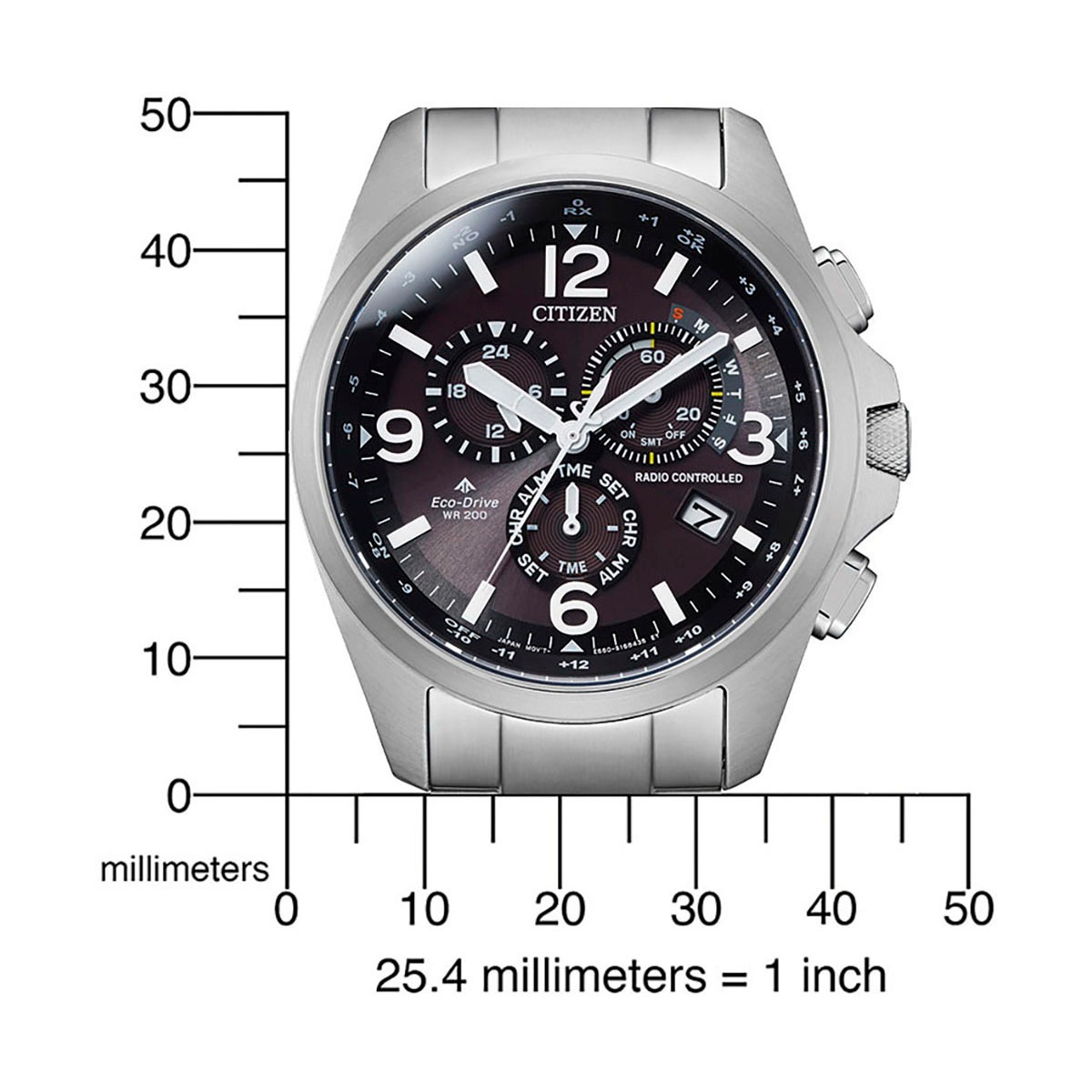 Citizen Funkchronograph »Promaster Land«, Armbanduhr, Herrenuhr, Solar, Datum, Stoppfunktion, Saphirglas