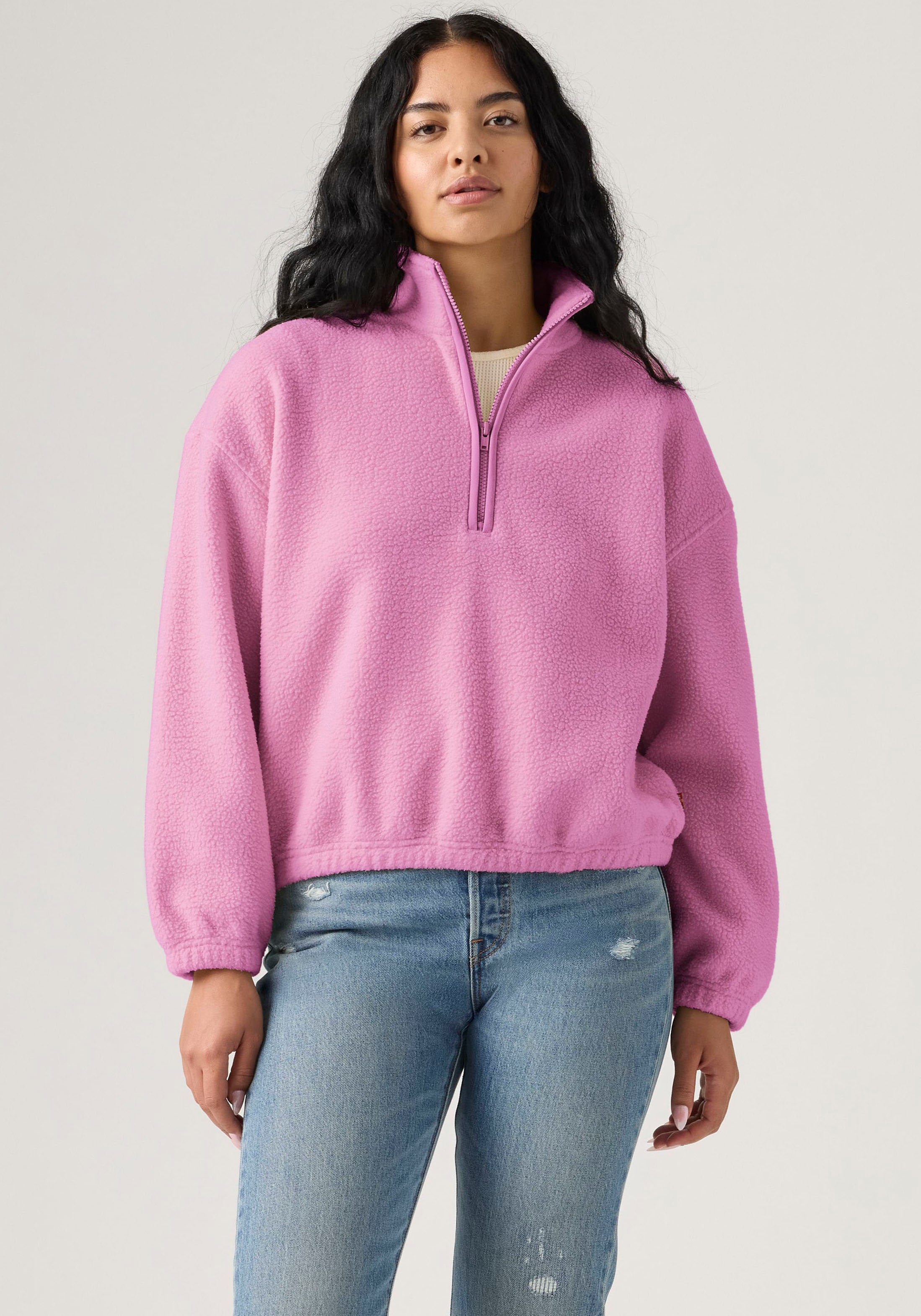 Levis Fleecepullover "LSE DELTA 1/4 ZIP", Pflegeleichte Fleece- Qualität