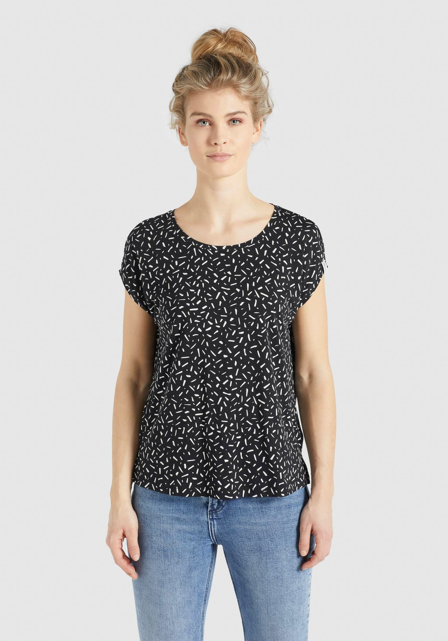 khujo T-Shirt »TALAJA«, mit Schlitz am Nacken