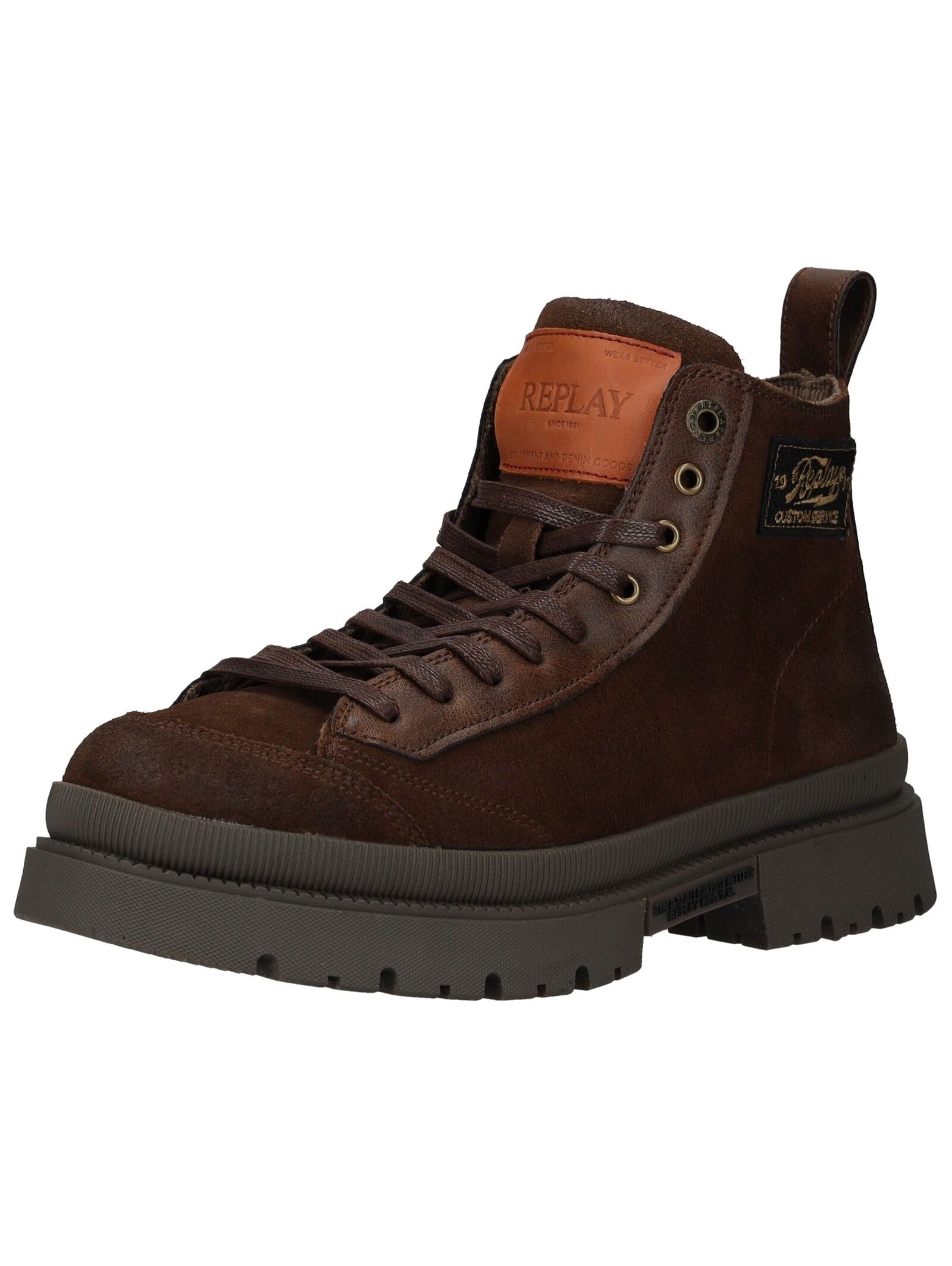Replay Schnürstiefelette "Replay Stiefelette Veloursleder/Textil" günstig online kaufen