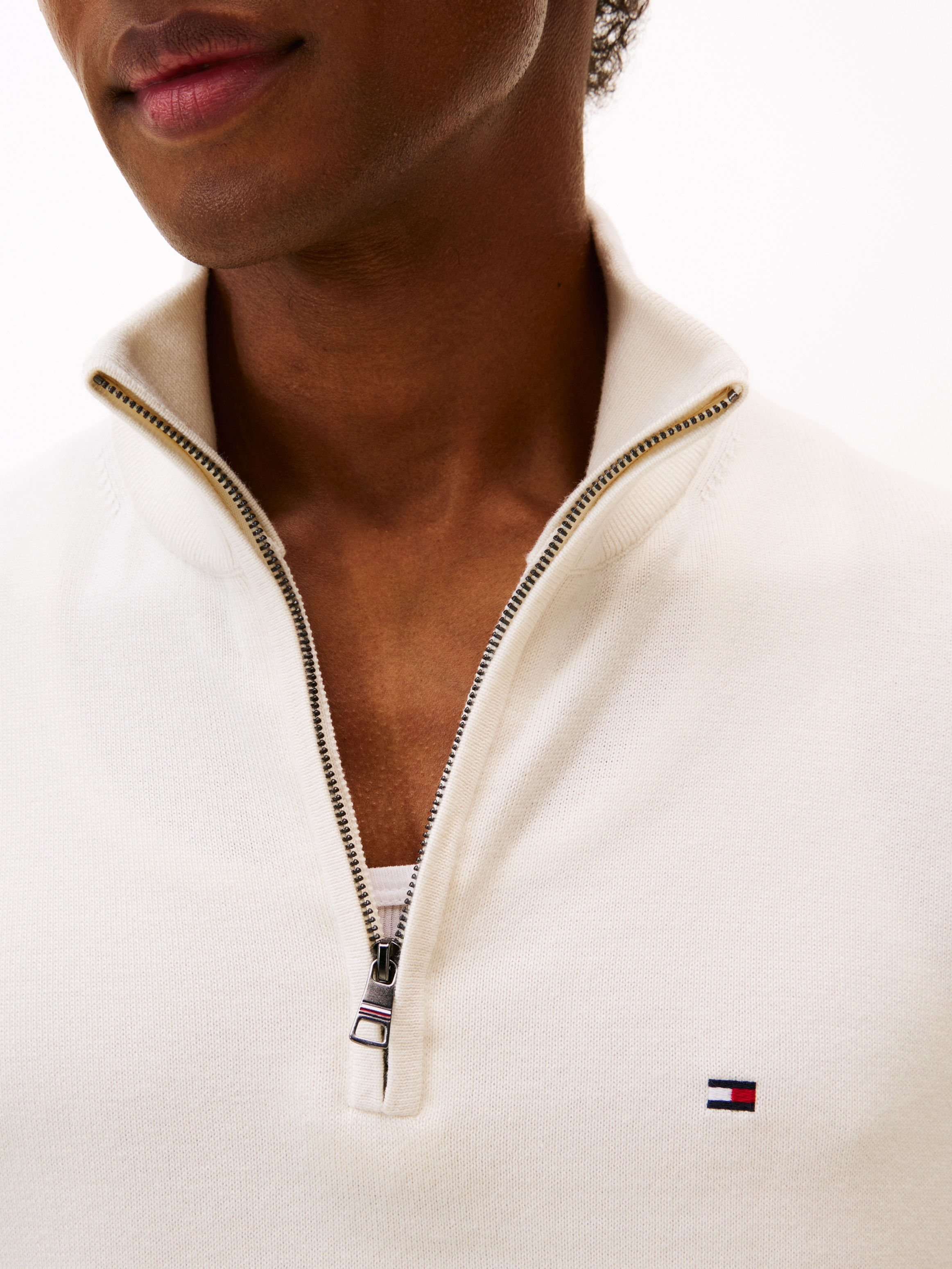 Tommy Hilfiger Troyer "ESSENTIAL COTTON ZIP MOCK" günstig online kaufen