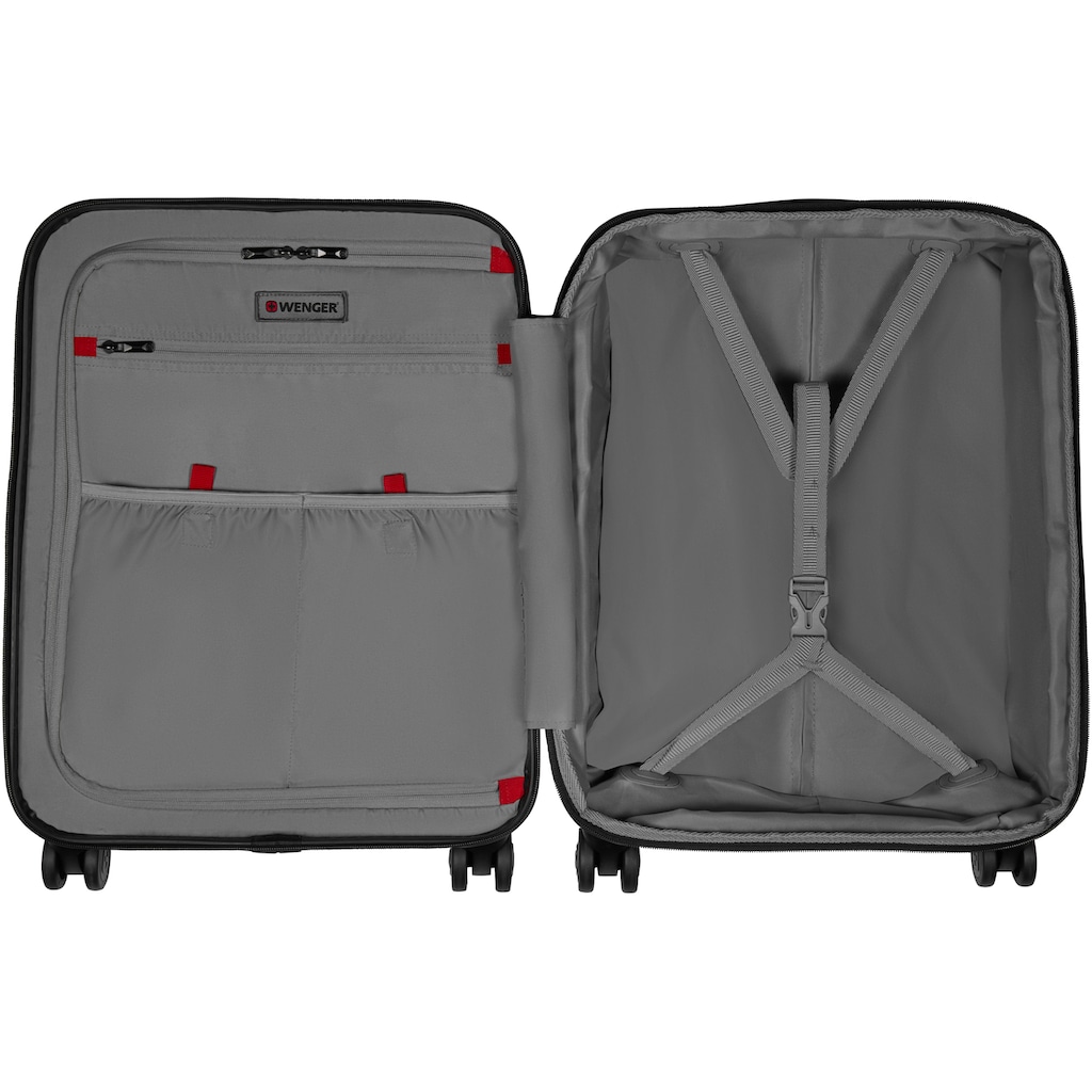 Wenger Business-Trolley »Syntry Carry-On, grau«, 4 Rollen, mit Volumenerweiterung, USB-Schleuse& Frontfach für Laptop und Tablet