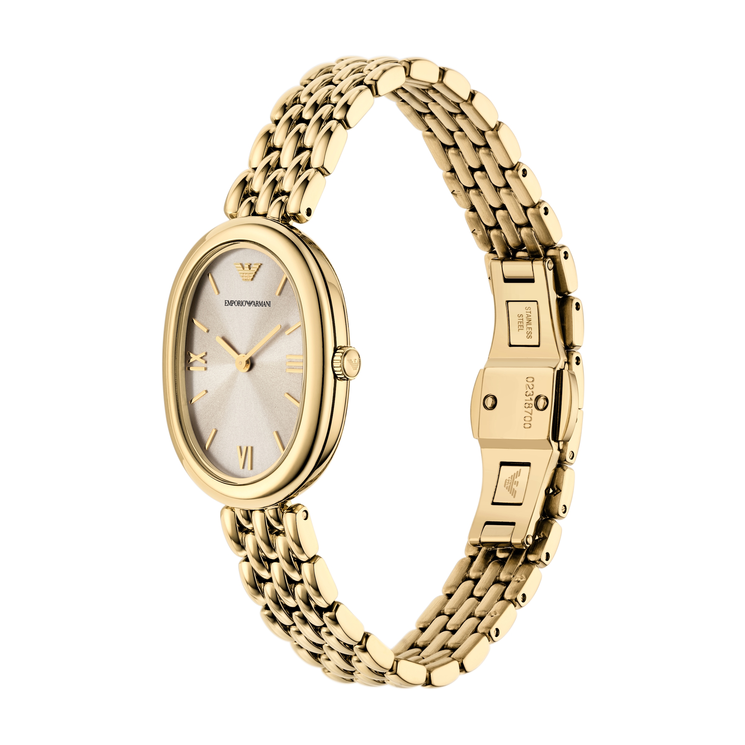 Emporio Armani Quarzuhr, Armbanduhr, Damenuhr, Edelstahlarmband, analog