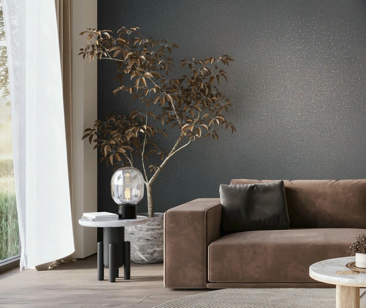 Marburg Vliestapete »Tapete Fine Line« uni geprägt moderne Vliestapete für Wohnzimmer Schlafzimmer Küche