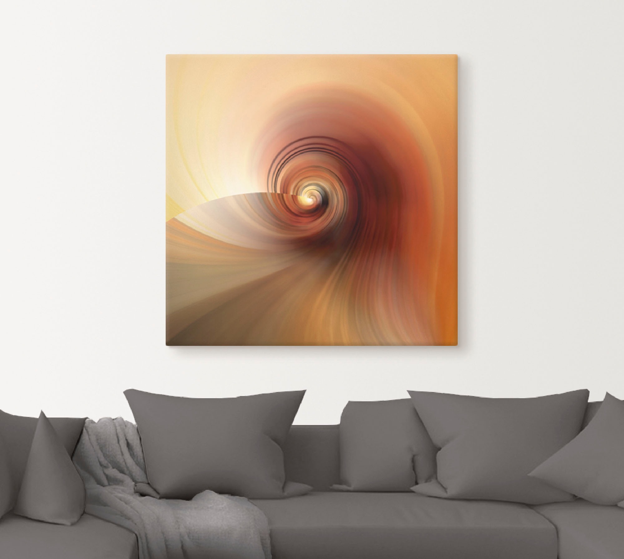 Thumbnail - Artland Leinwandbild "Abstraktes in Creme" Muster 1 Stk. tlg. auf Holzrahmen gespannt