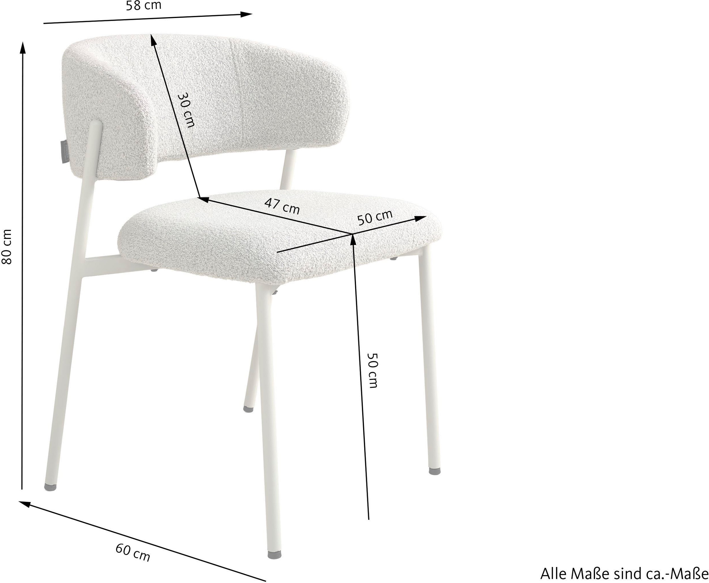 SCHÖNER WOHNEN-Kollektion Esszimmerstuhl »OSLO« (Set) 2 Stk.Bezug Bouclé, Untergestell Metall pulverbeschichtet