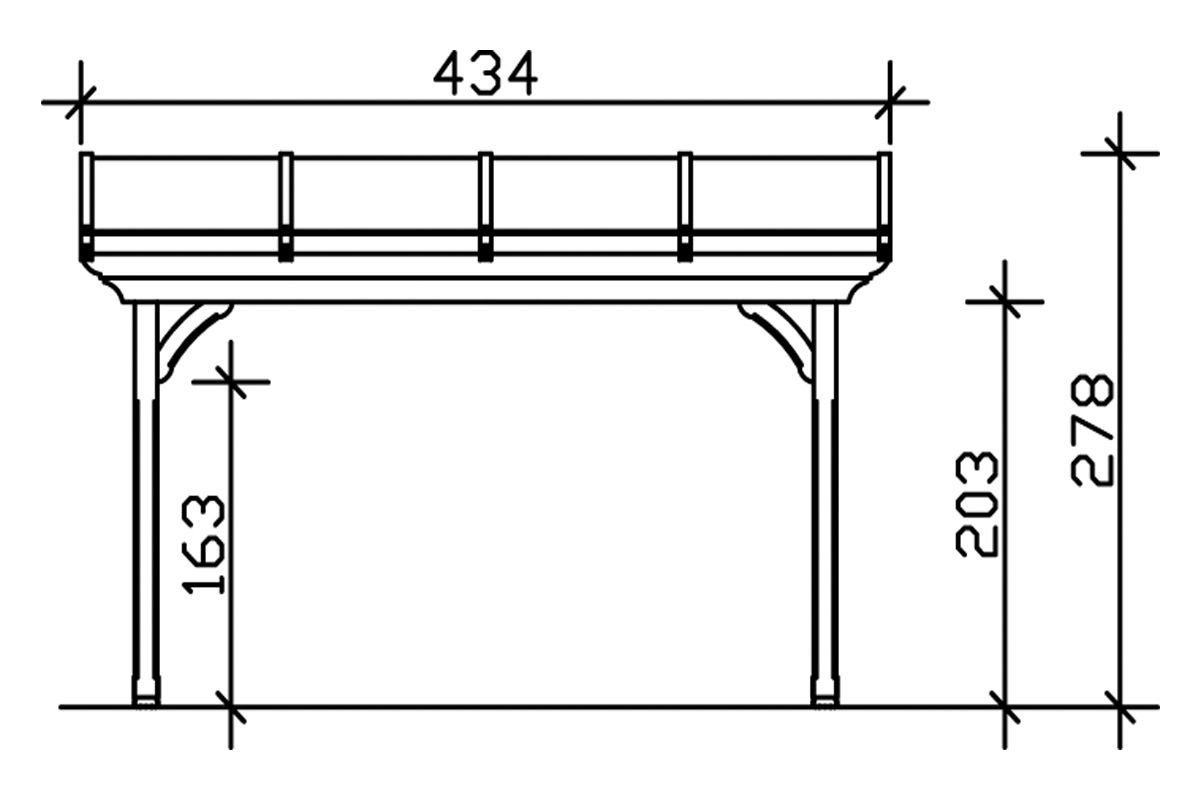 Skanholz Terrassendach »Ravenna«, 434 cm Breite, verschiedene Tiefen