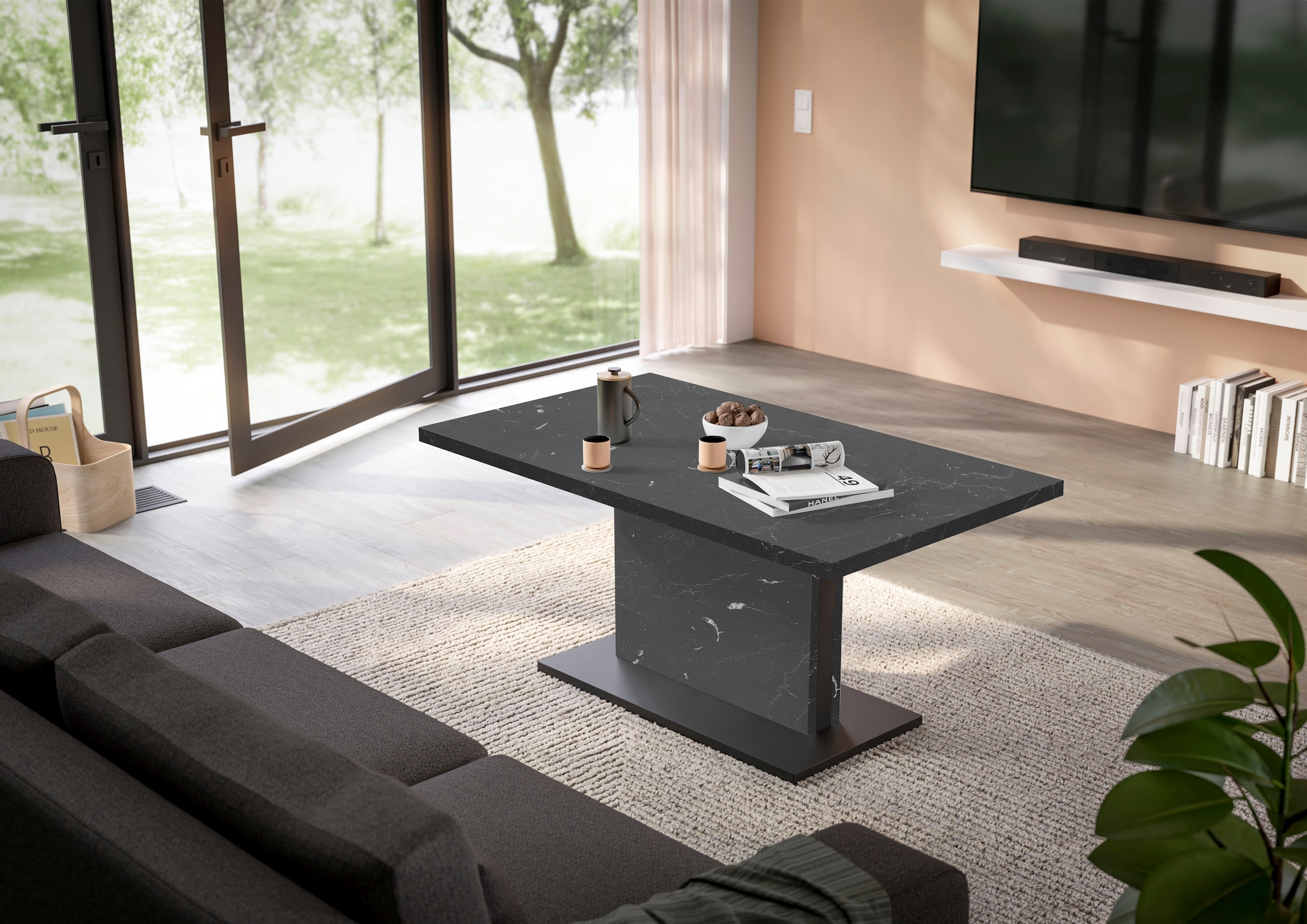 Mäusbacher Couchtisch »Lift Couchtisch«, höhenverstellbar von 49-68 cm, Breite 120 cm, Metallgestell