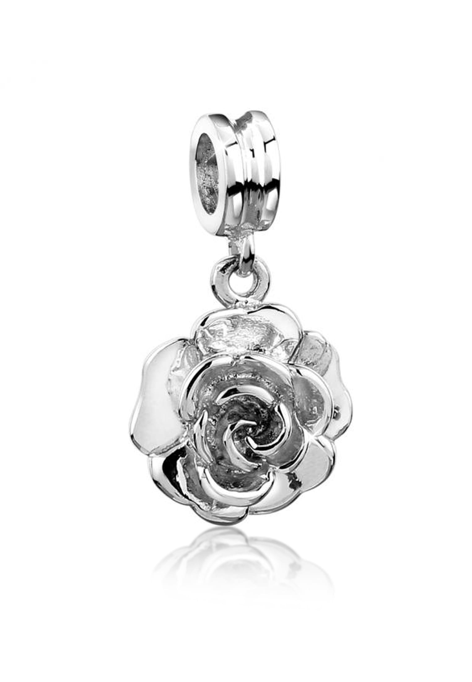Bead »Bead Anhänger Rose Blume Floral Blüte 925 Silber«